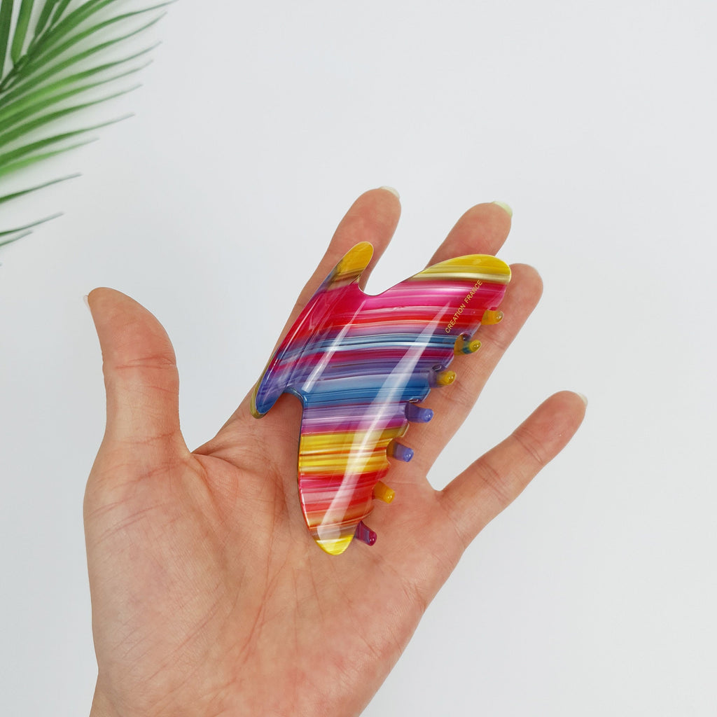 Leopard Aurora Half Moon Hair Clip (3.7 Inch) / Tortoise Shell French Hair Pin / Hair Barrette for Woman / Large Hair Clip