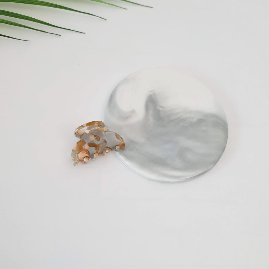 Half Moon Mini Hair Clips / Tortoise Shell Tiny French Hair Pin / Hair Barrette for Woman / Hair Accessory for Girl