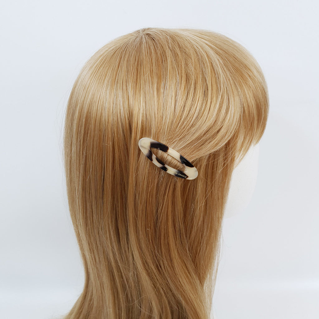Tortoise Shell Mini Oval Snap Clip (2.2 Inch) / French Leopard Hairgrip Barrette / French Hair Pin / Tic Tac Hair Clip Pin