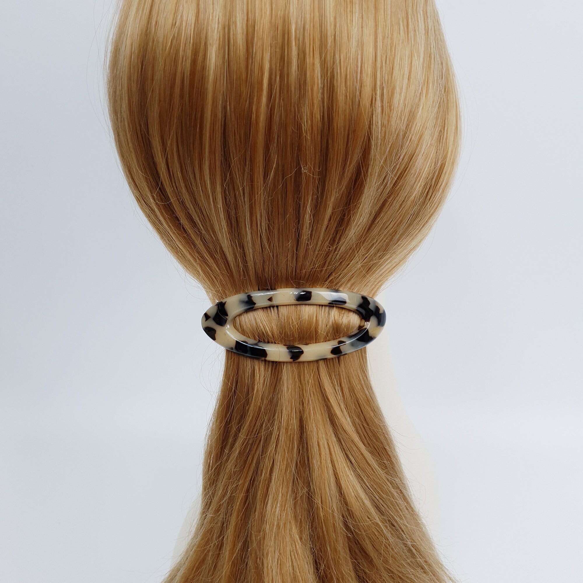 Aurora Oval Bold Hair Barrette / Tortoise Marble Leopard French Hair Pin / Hair Accessory for Woman / Automatic Hair Clip