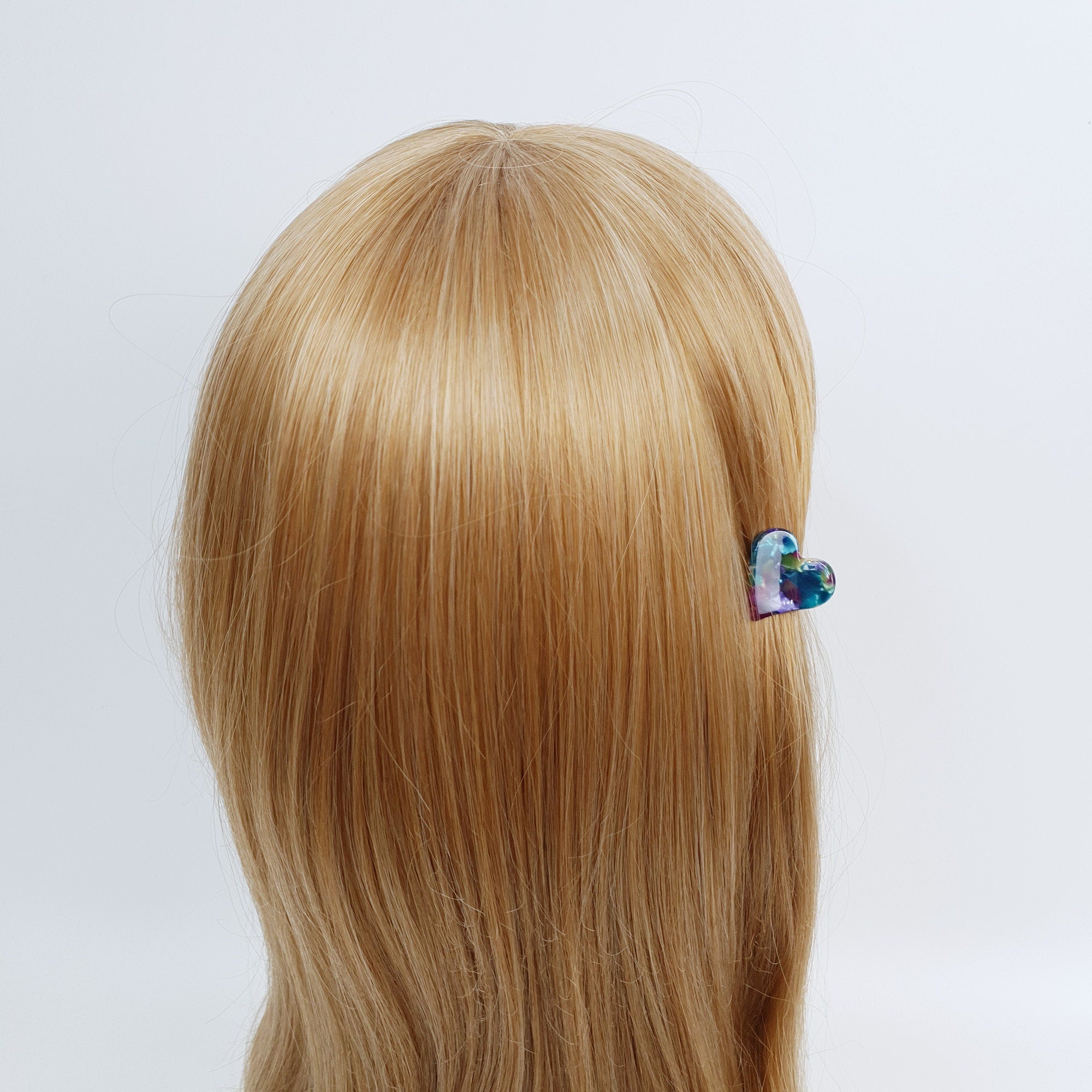 Heart Shape Mini Hair Clips (1.0 Inch) / Small Metal Claw / French Hair Pin / Hair Barrette for Woman