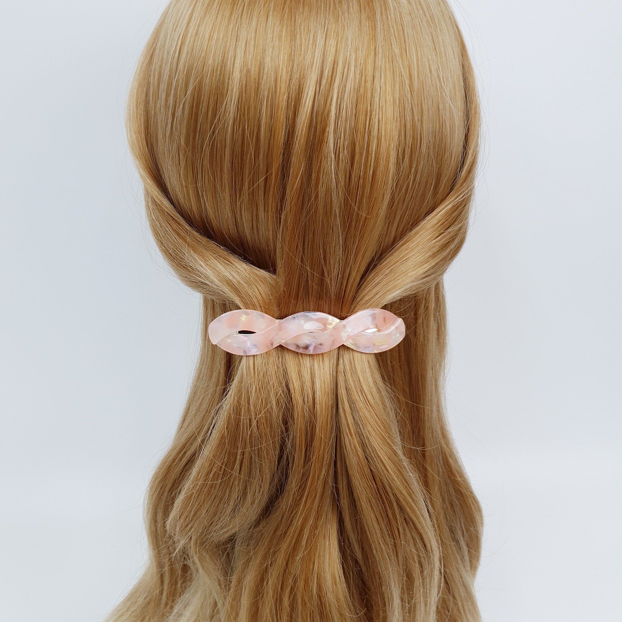 Leopard Aurora Bold Twist Hair Barrette (3.7 Inch) / Tortoise Marble French Hair Pin / Hair Accessory for Woman / Automatic Hair Clip