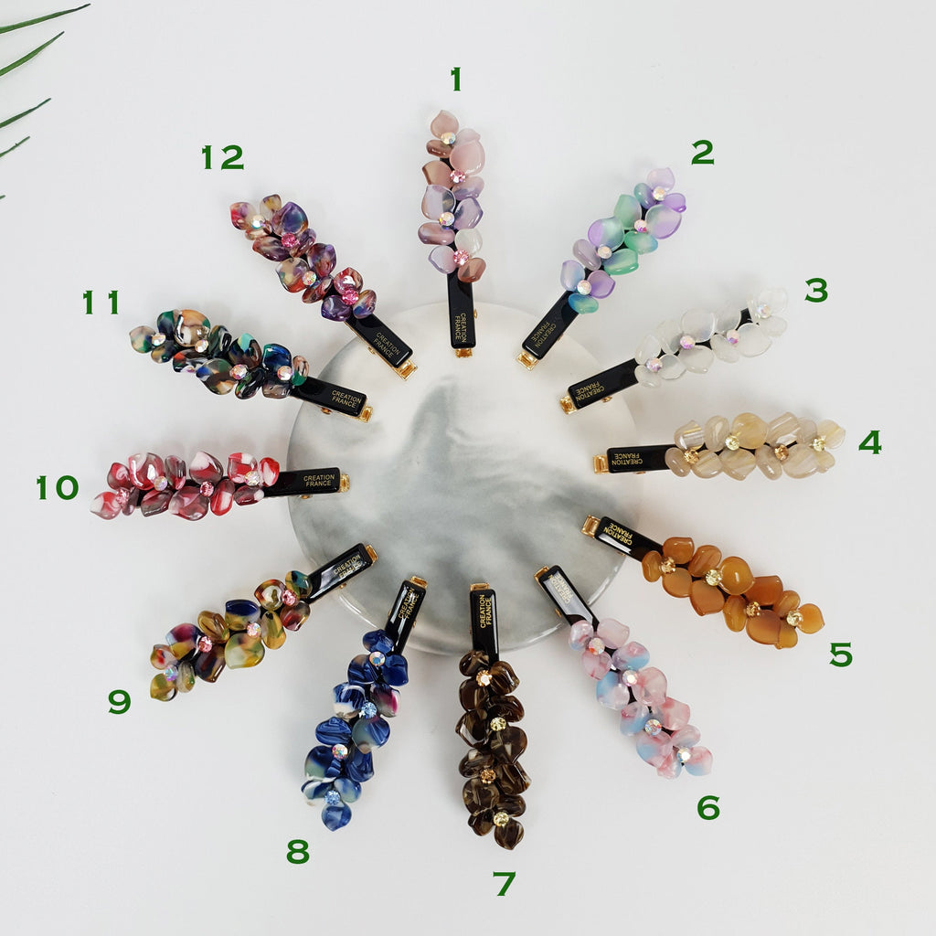 Art Aurora Cubic Flower Hair Clip / Fashionable French Hair Pin / Hair Barrette for Woman / Alligator Hair Clip