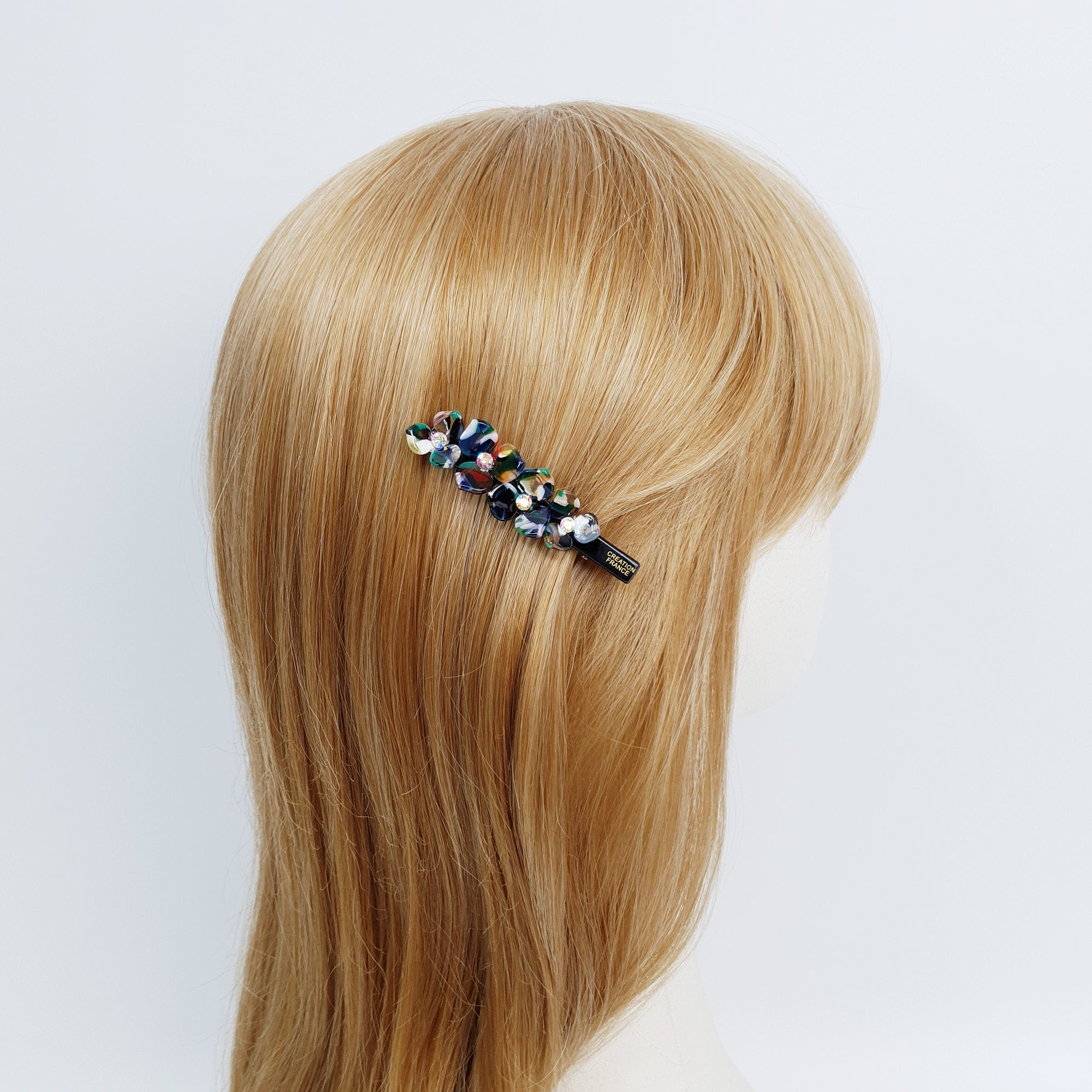 Art Aurora Cubic Flower Hair Clip / Fashionable French Hair Pin / Hair Barrette for Woman / Alligator Hair Clip