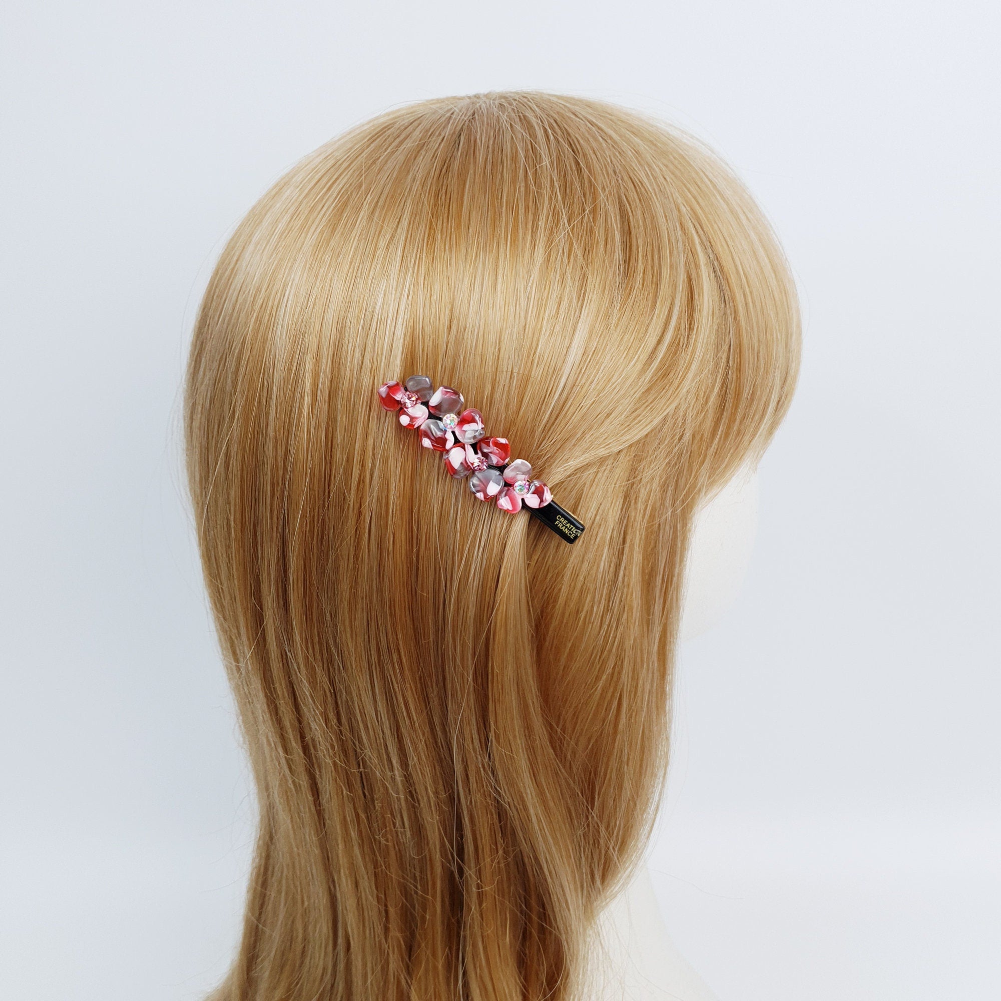 Art Aurora Cubic Flower Hair Clip / Fashionable French Hair Pin / Hair Barrette for Woman / Alligator Hair Clip