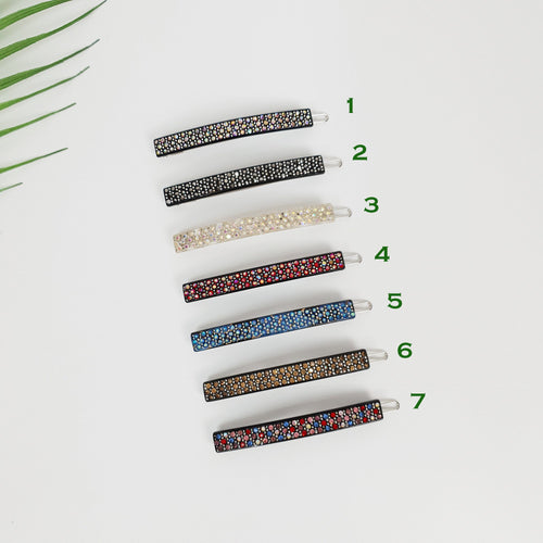 Black Long Square Bobby Pin with Cubic (2.6 Inch) / Cute French Hair Pin / Hair Accessory for Woman / Bow Barrette for Thin Hair