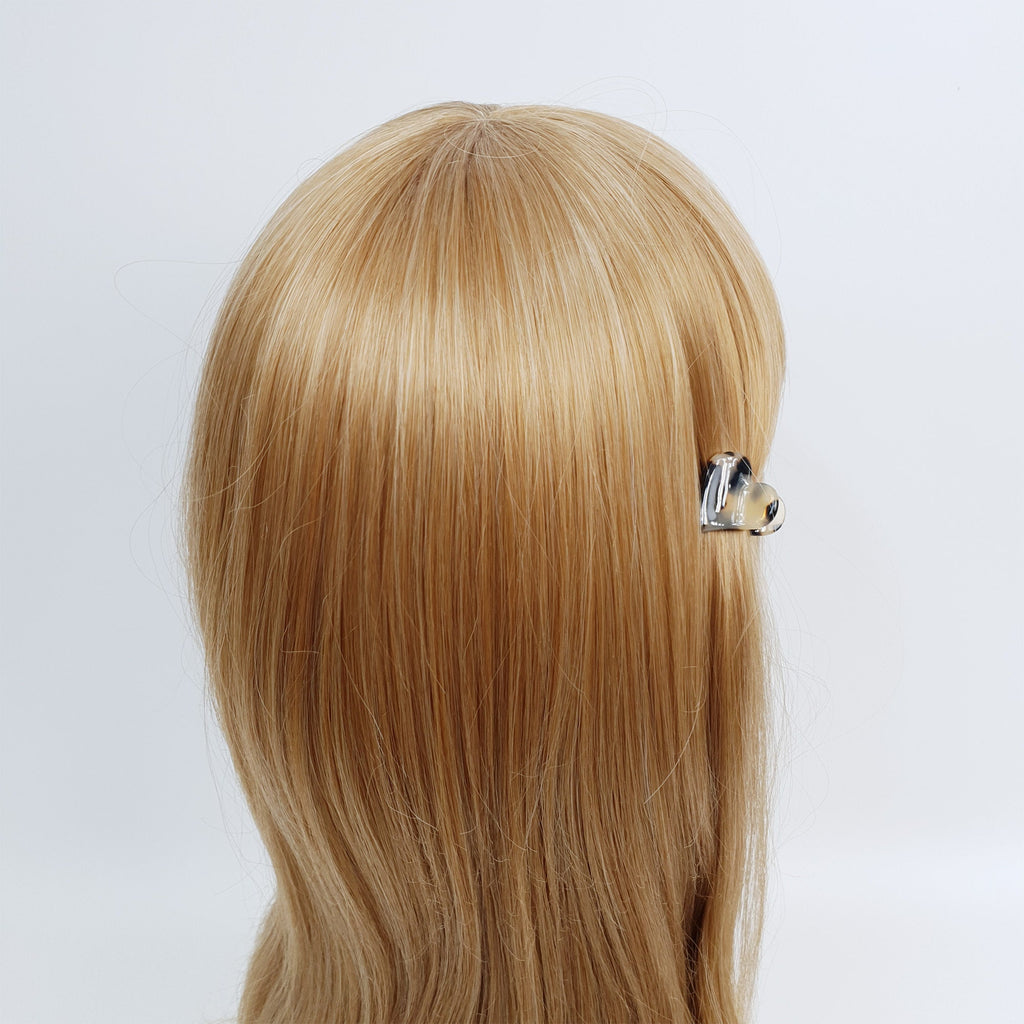Heart Shape Mini Hair Clips (1.0 Inch) / Small Metal Claw / French Hair Pin / Hair Barrette for Woman