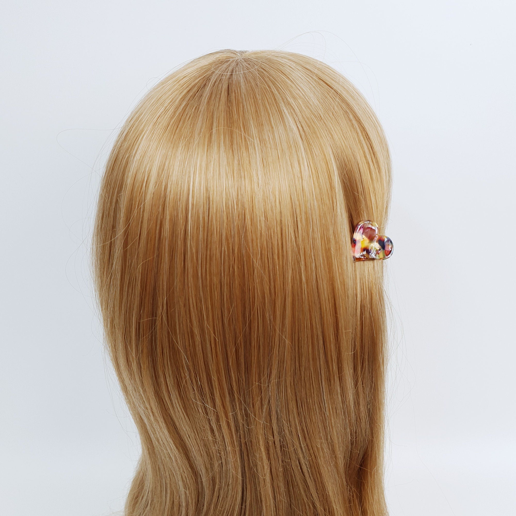 Heart Shape Mini Hair Clips (1.0 Inch) / Small Metal Claw / French Hair Pin / Hair Barrette for Woman