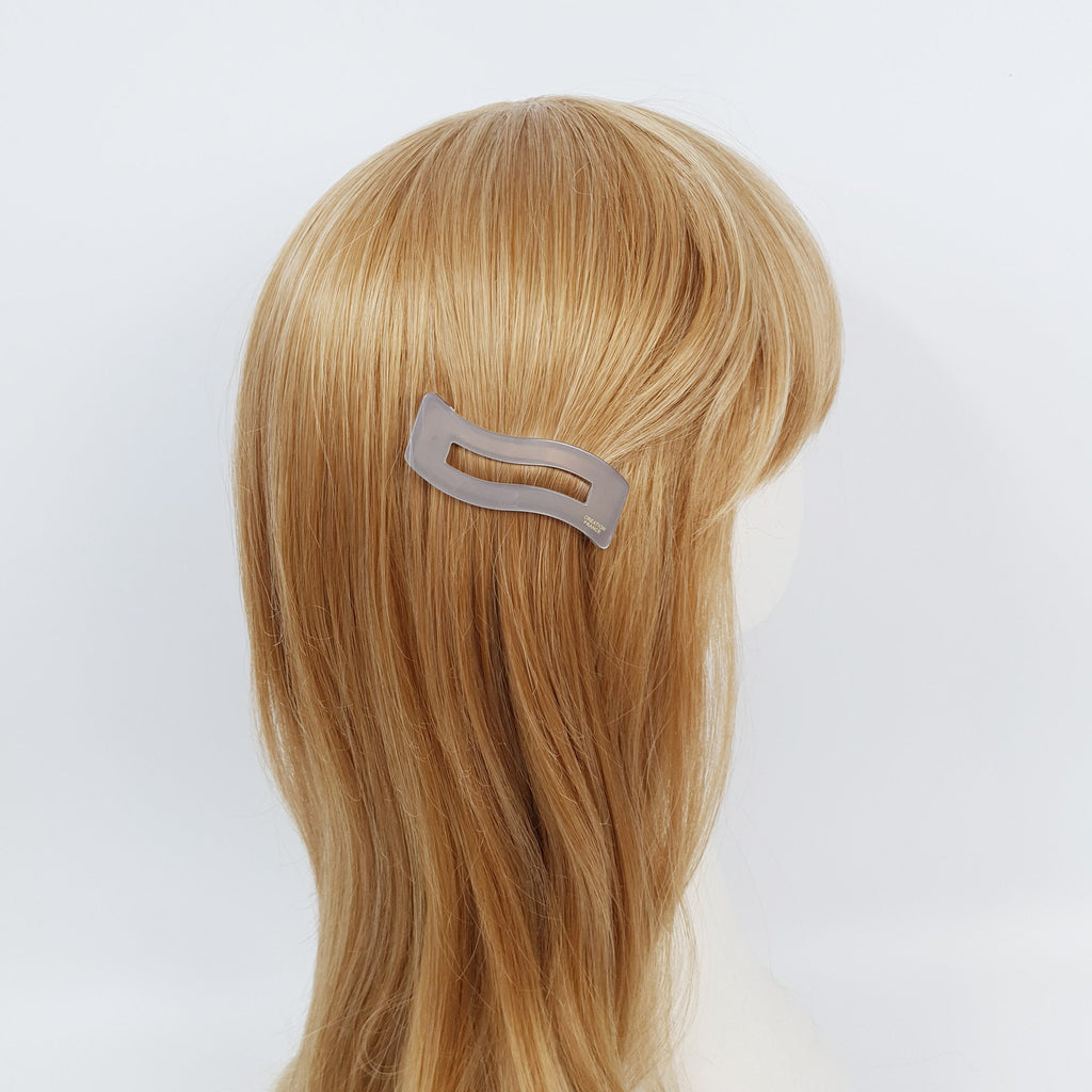 Pure Color Square Wave Snap Clip (2.4 Inch) / Cute French Hairgrip Barrette / French Hair Pin / Tic Tac Hair Clip Pin