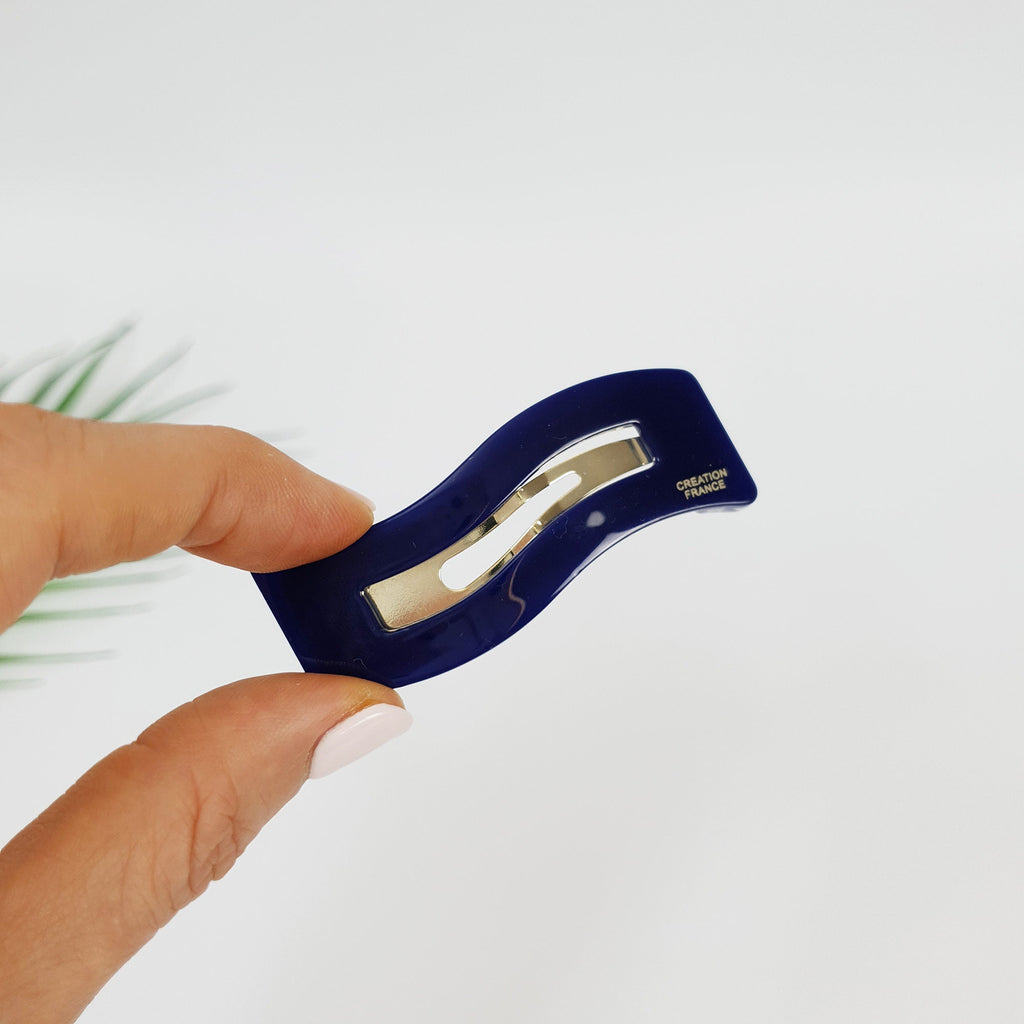 Pure Color Square Wave Snap Clip (2.4 Inch) / Cute French Hairgrip Barrette / French Hair Pin / Tic Tac Hair Clip Pin