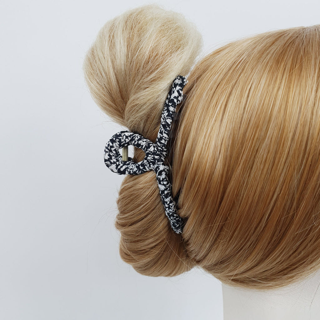 Floral Scarf Twist Hair Clip / Big Size Vintage Hair Claw / Hair Barrette for Woman / Large Hair Clip