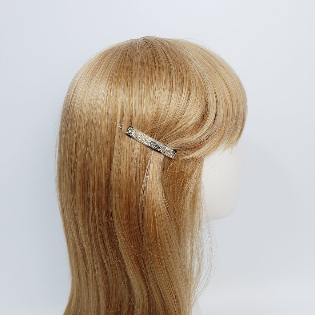Black Short Square Bobby Pin with Cubic (2.0 Inch) / Cute French Hair Pin / Hair Accessory for Woman / Bow Barrette for Thin Hair