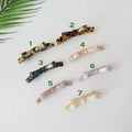 Double Bow Ribbon Small Hair Barrette / Tortoise Shell French Hair Pin / Banana Clip for Woman / Automatic Hair Clip