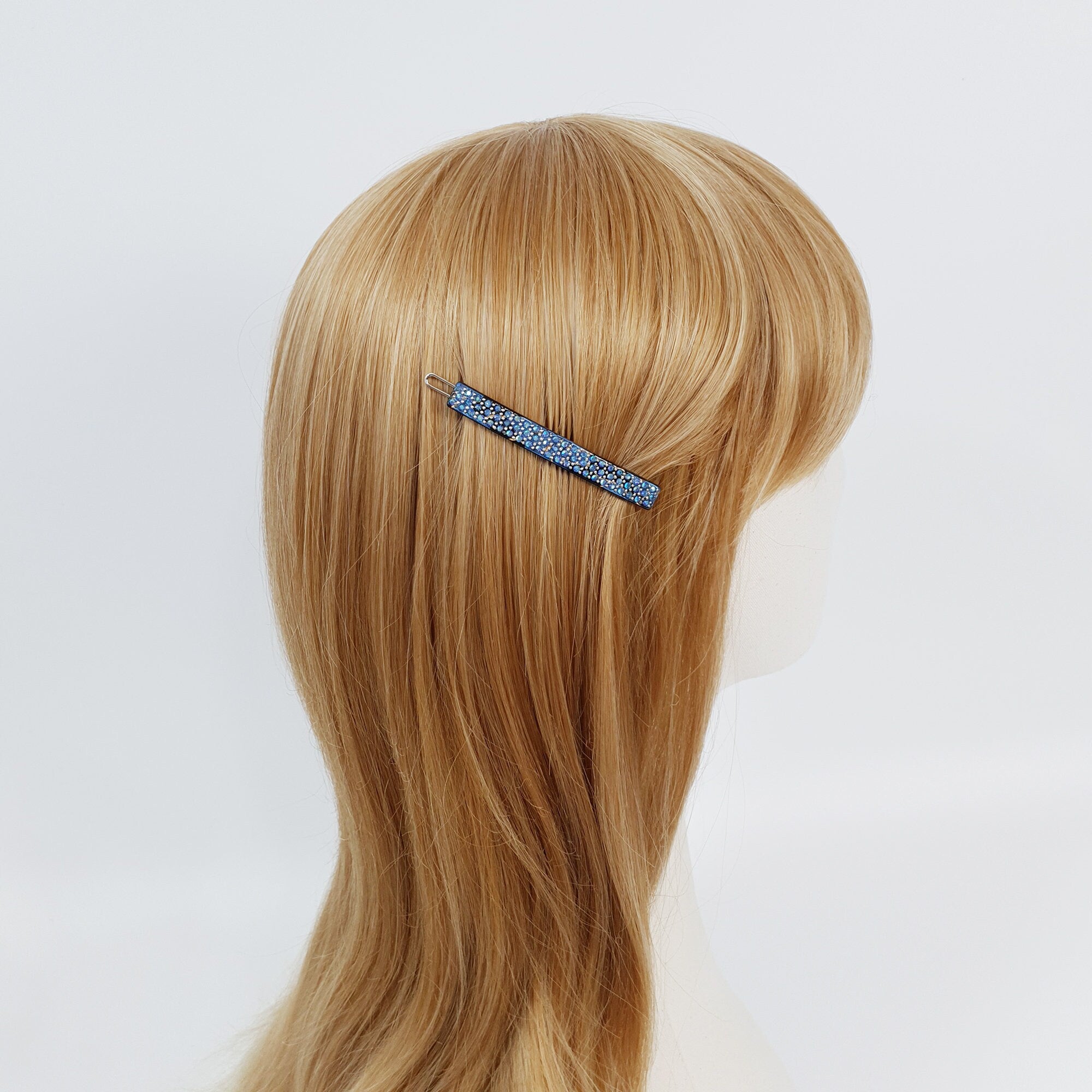 Black Long Square Bobby Pin with Cubic (2.6 Inch) / Cute French Hair Pin / Hair Accessory for Woman / Bow Barrette for Thin Hair