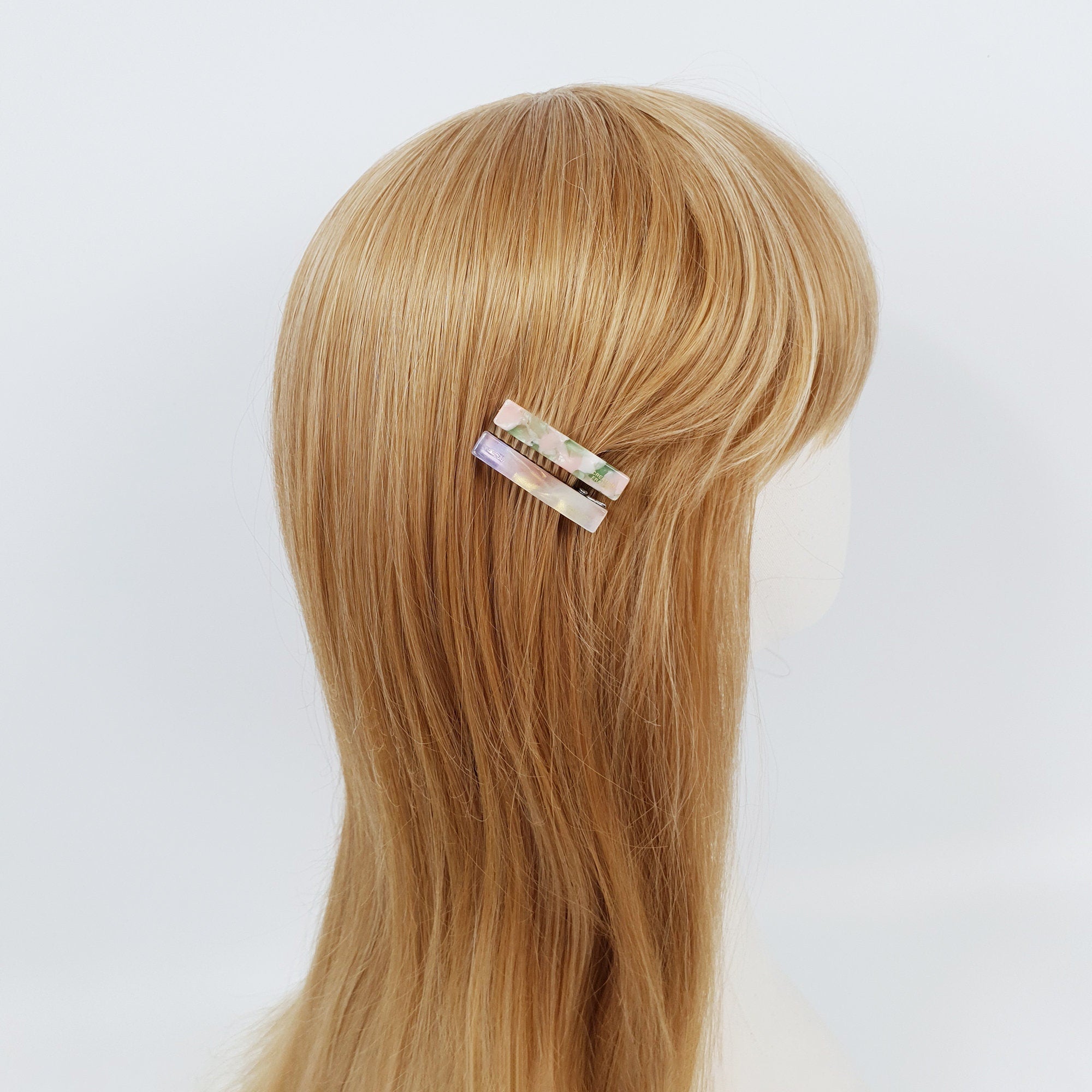 Cute Extra Mini Hair Clips (1.6 Inch) / Tortoise Shell Small French Hair Pin / Hair Accessory for Woman / Square French Barrette