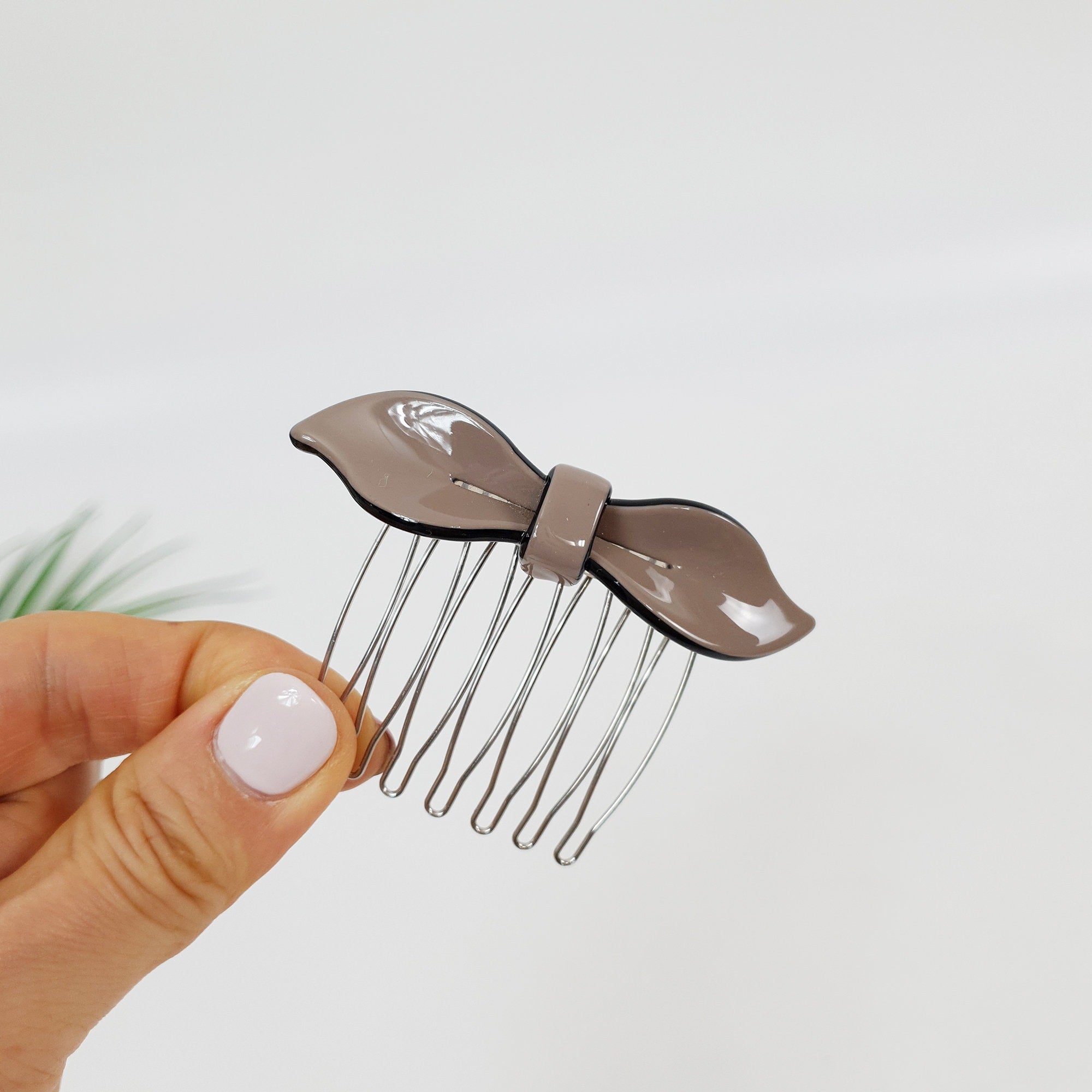 Lip Shape Mini Ribbon Hair Comb Pin / Pastel Color French Hair Pin / Hair Fork for Woman