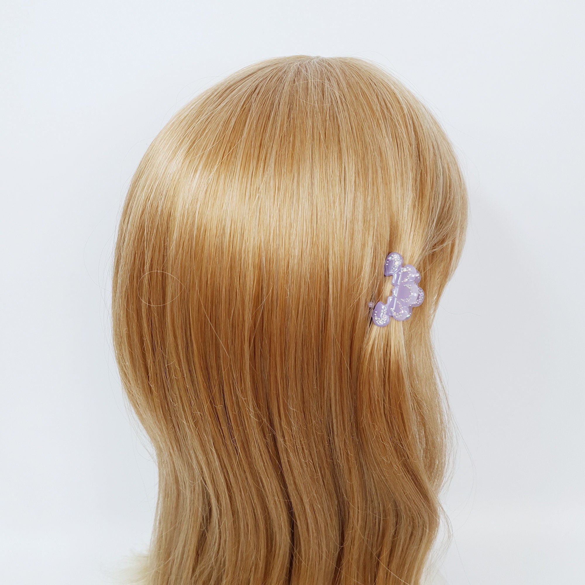 Pure Color Crown Mini Hair Clips with Cubic / Cute Small French Hair Pin / Hair Accessory for Woman