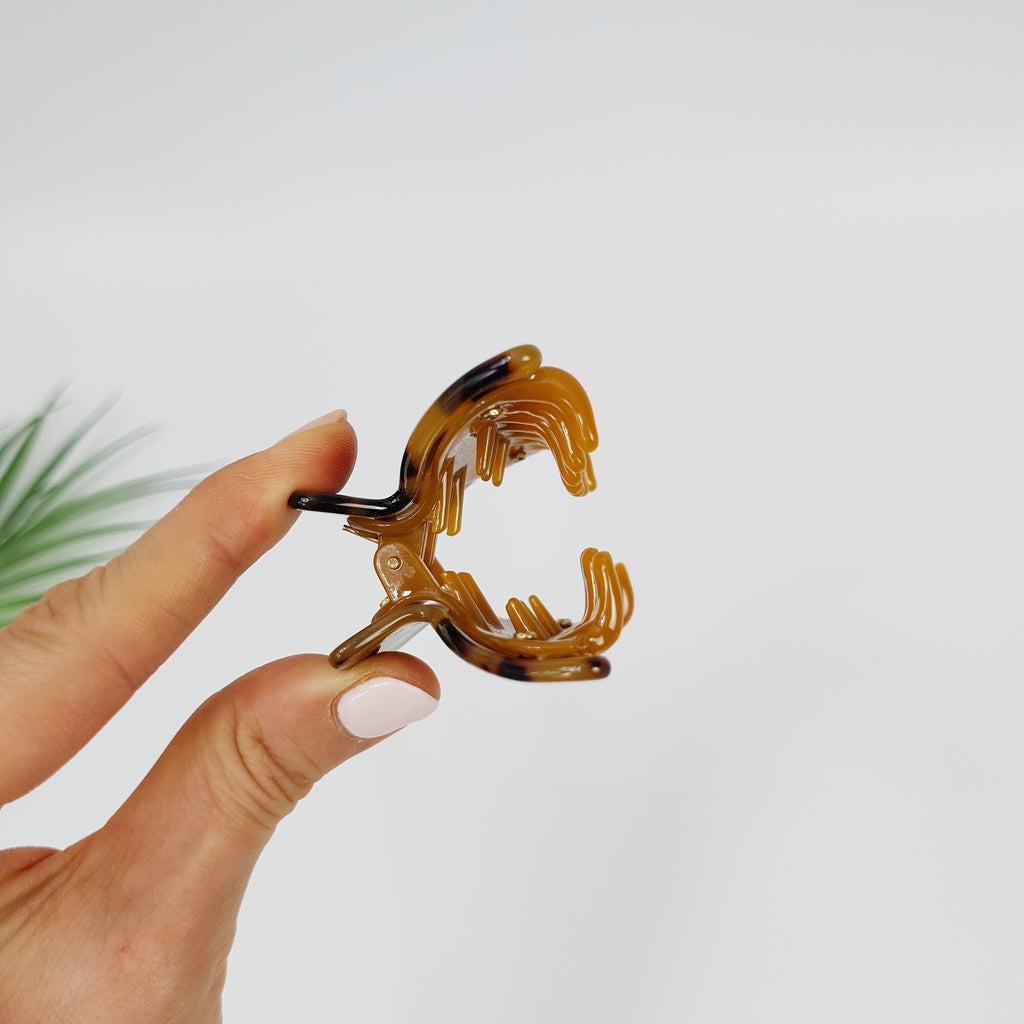 Leopard Half Moon Double Clip Hair Claw / Tortoise Shell French Hair PIn / Hair Barrette for Woman / French Hair Barrette