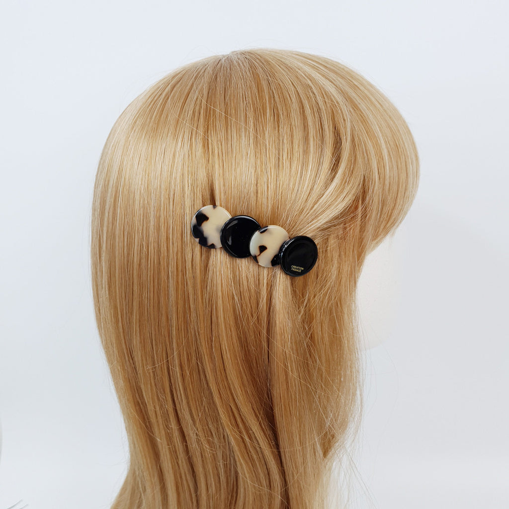 Double Floral Leaf Hair Barrette (2.6 Inch) / Tortoise Shell French Hair Pin / Hair Accessory for Woman / Automatic Hair Clip