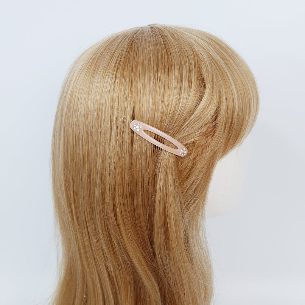 Leopard Round Frame Bobby Pin with Cubic (2.2 Inch) / Tortoise Shell French Hair Pin / Hair Accessory for Woman / Bow Barrette for Thin Hair