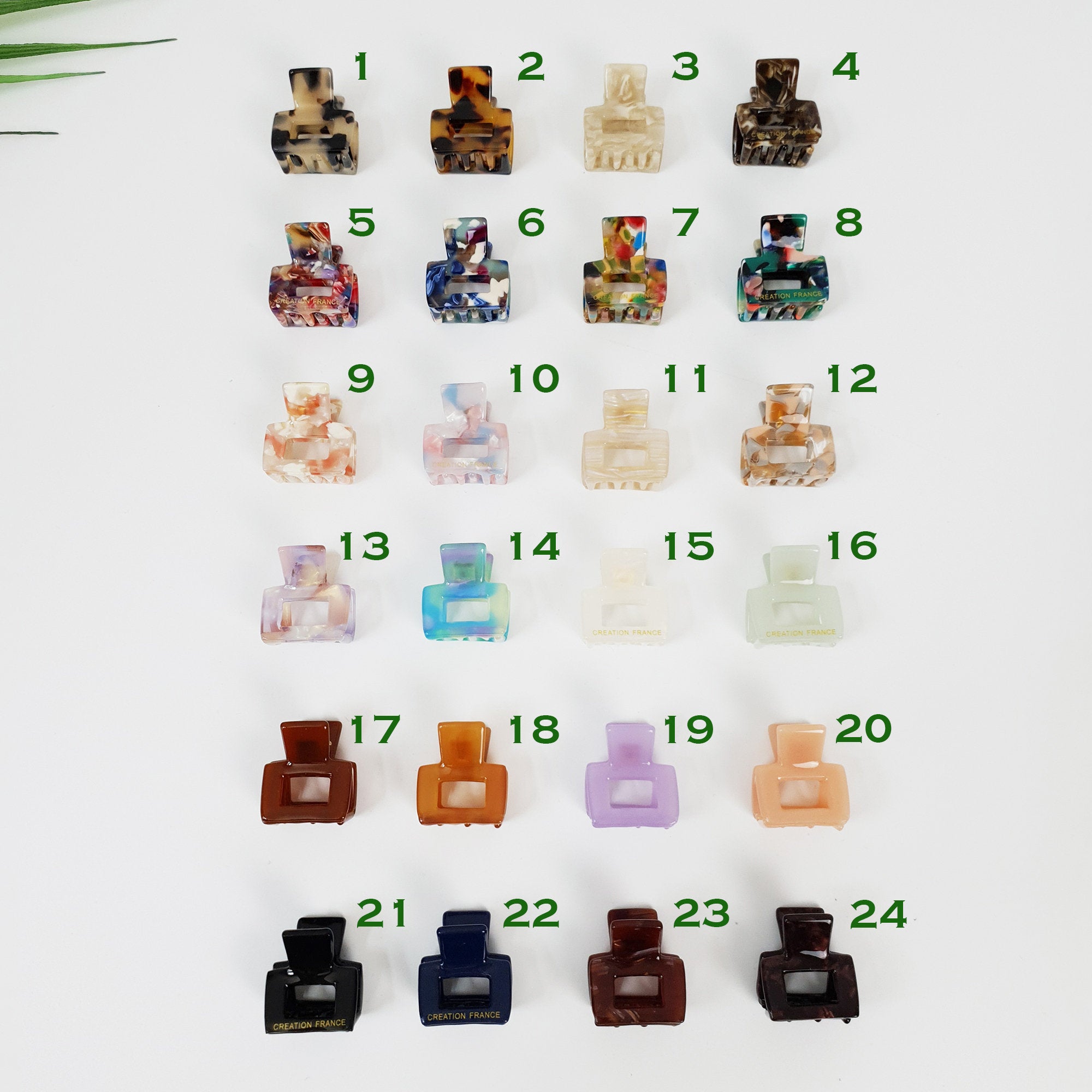 Cellulose Rectangular Extra Mini Hair Clips (0.8 Inch) / Tortoise Shell French Hair Pin / Hair Accessory for Woman