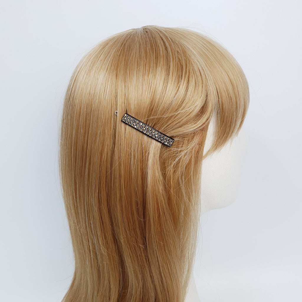 Black Short Square Bobby Pin with Cubic (2.0 Inch) / Cute French Hair Pin / Hair Accessory for Woman / Bow Barrette for Thin Hair