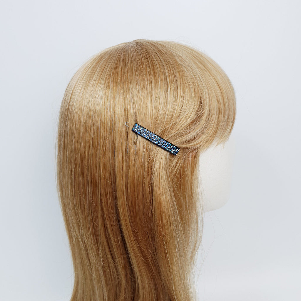 Black Short Square Bobby Pin with Cubic (2.0 Inch) / Cute French Hair Pin / Hair Accessory for Woman / Bow Barrette for Thin Hair