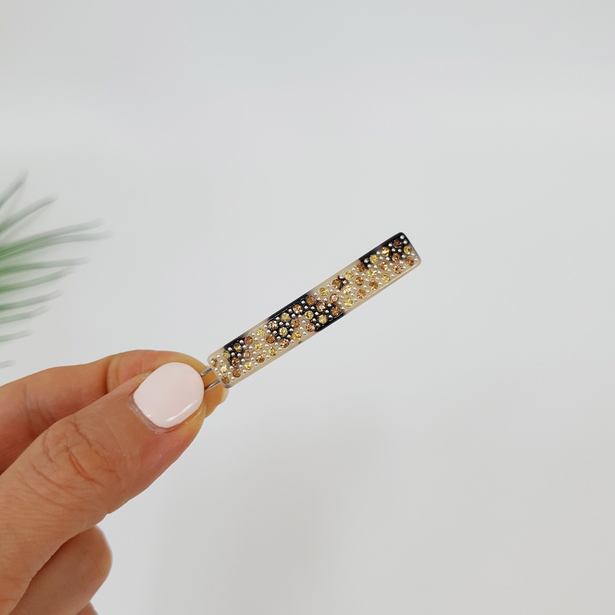 Black Short Square Bobby Pin with Cubic (2.0 Inch) / Cute French Hair Pin / Hair Accessory for Woman / Bow Barrette for Thin Hair