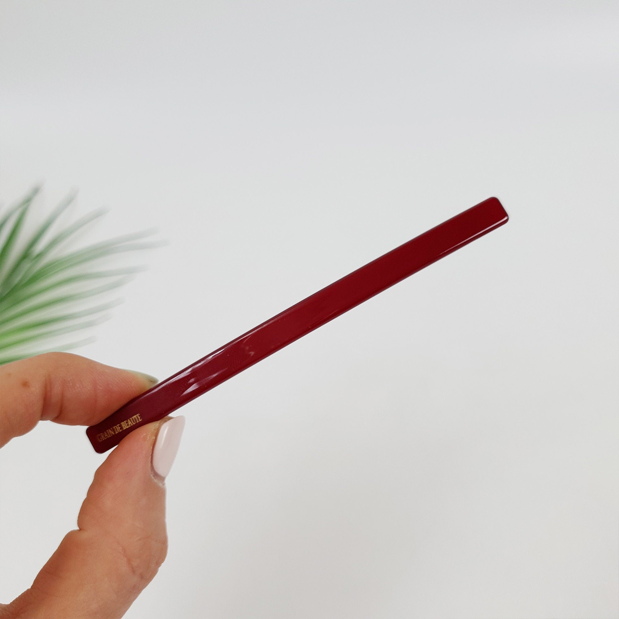 Slim Simple Line Hair Barrette (4.1 Inch) / Elegance Vivid Color Hair Pin / Hair Accessory for Woman / Automatic Hair Clip