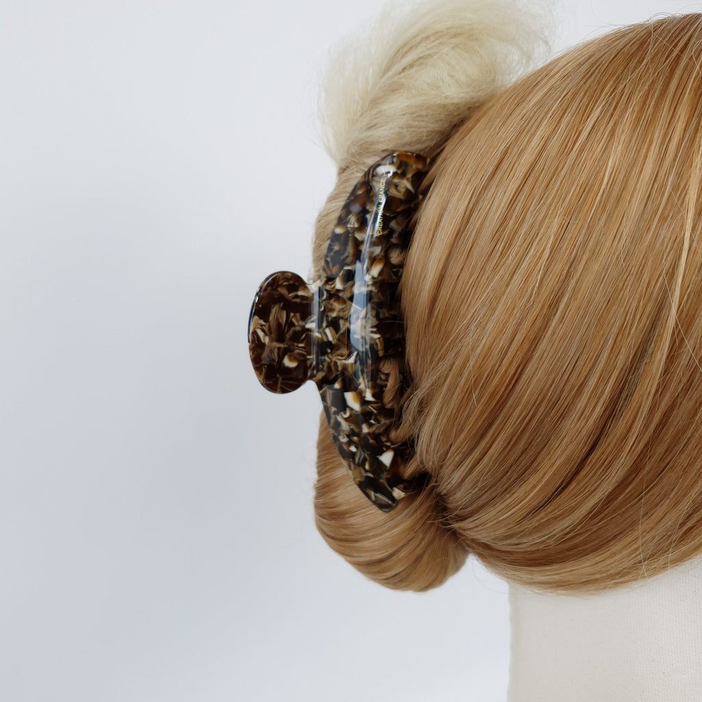 Leopard Half Moon Big Claw Clip / Tortoise Shell French Hair Pin / Hair Barrette for Woman / Large Hair Clip