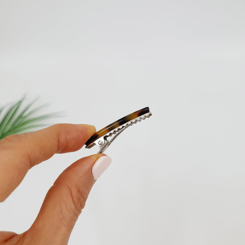 Cute Extra Mini Hair Clips (1.6 Inch) / Tortoise Shell Small French Hair Pin / Hair Accessory for Woman / Square French Barrette