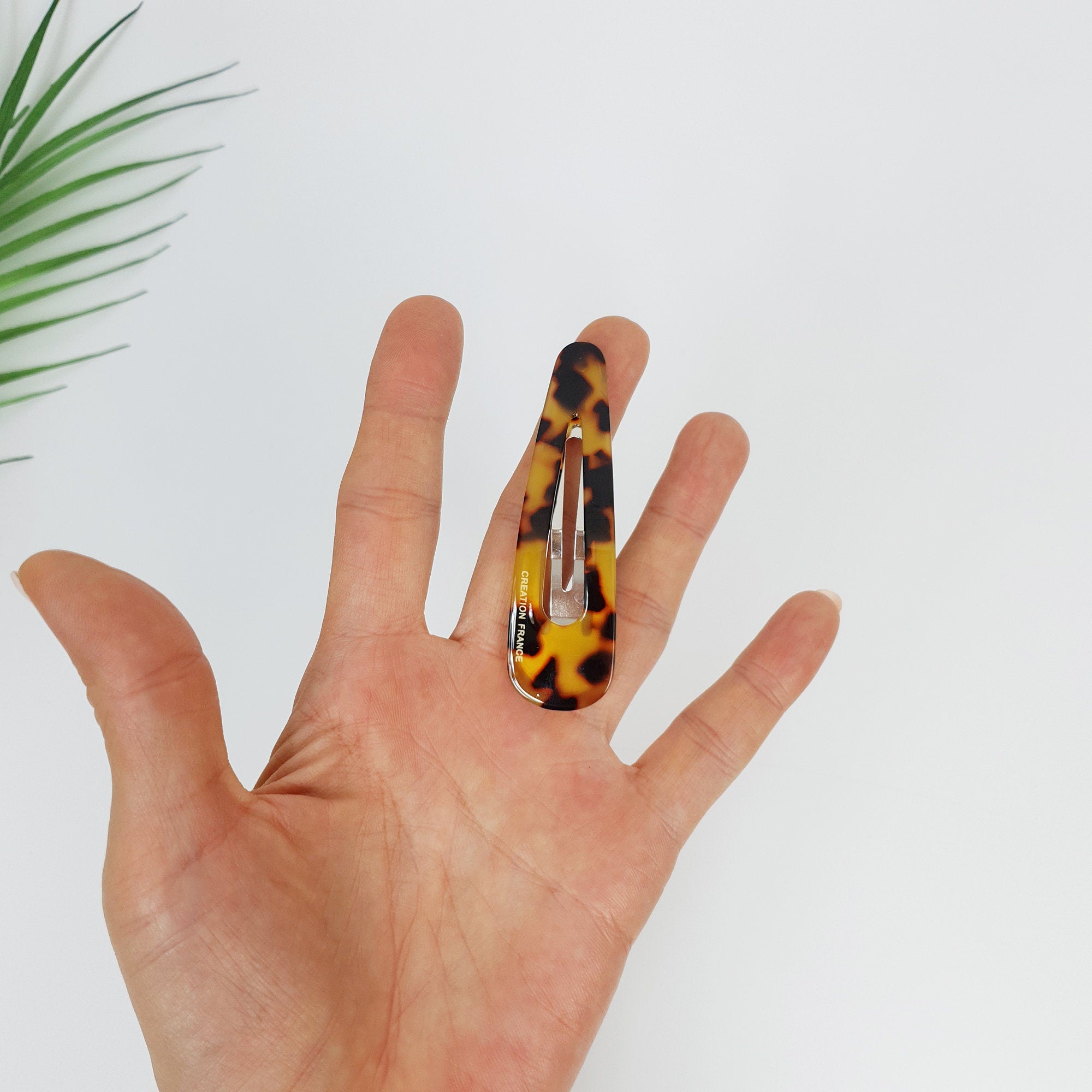 Leopard Aurora Triangle Medium Size Snap Clip (3.0 Inch) / Tortoise Marble Hairgrip Barrette / Tic Tac Hair Clip Pin / French Hair Pin