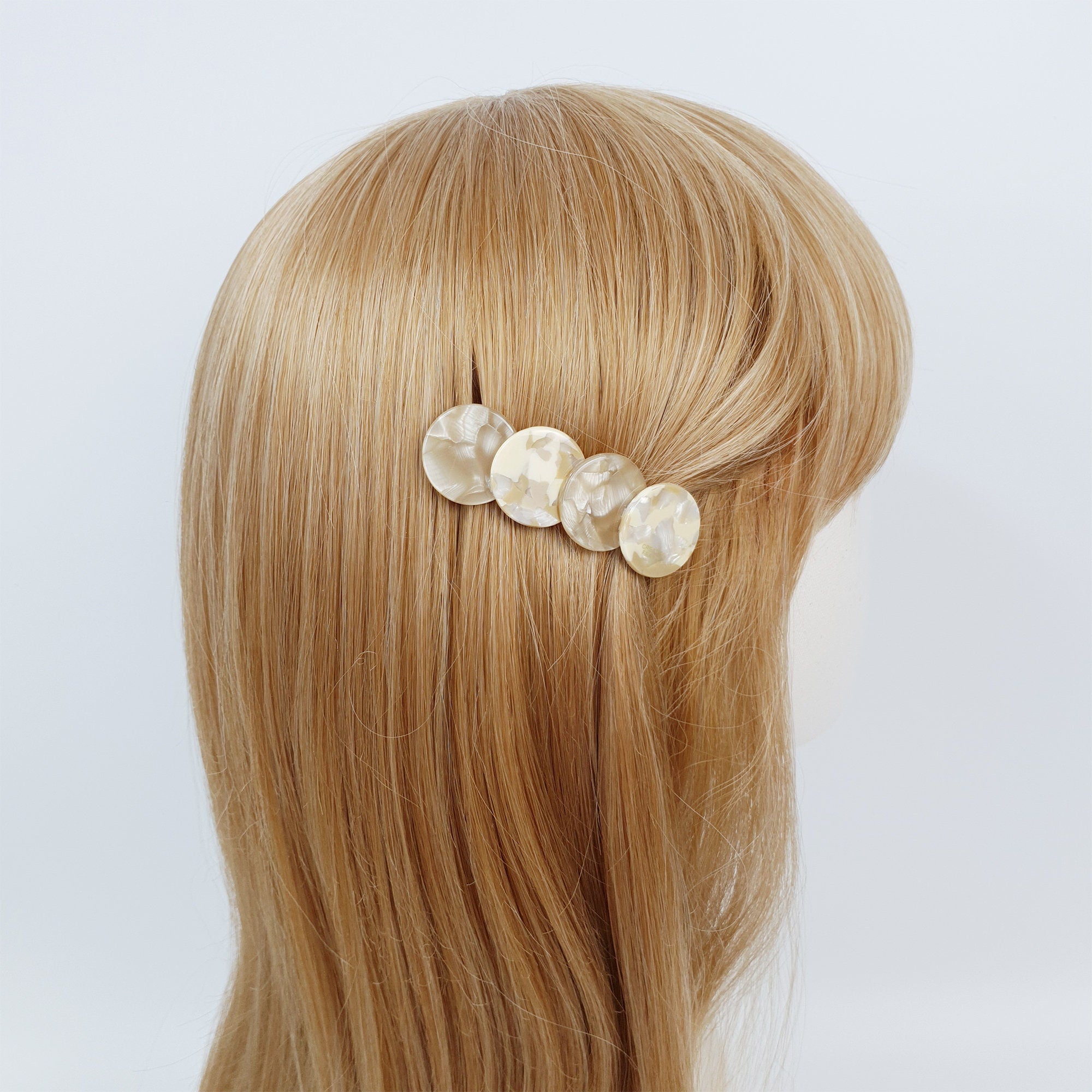 Double Floral Leaf Hair Barrette (2.6 Inch) / Tortoise Shell French Hair Pin / Hair Accessory for Woman / Automatic Hair Clip