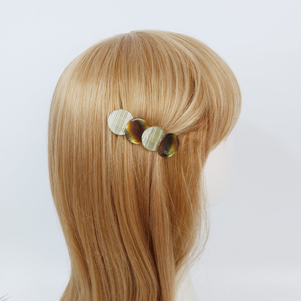 Double Floral Leaf Hair Barrette (2.6 Inch) / Tortoise Shell French Hair Pin / Hair Accessory for Woman / Automatic Hair Clip