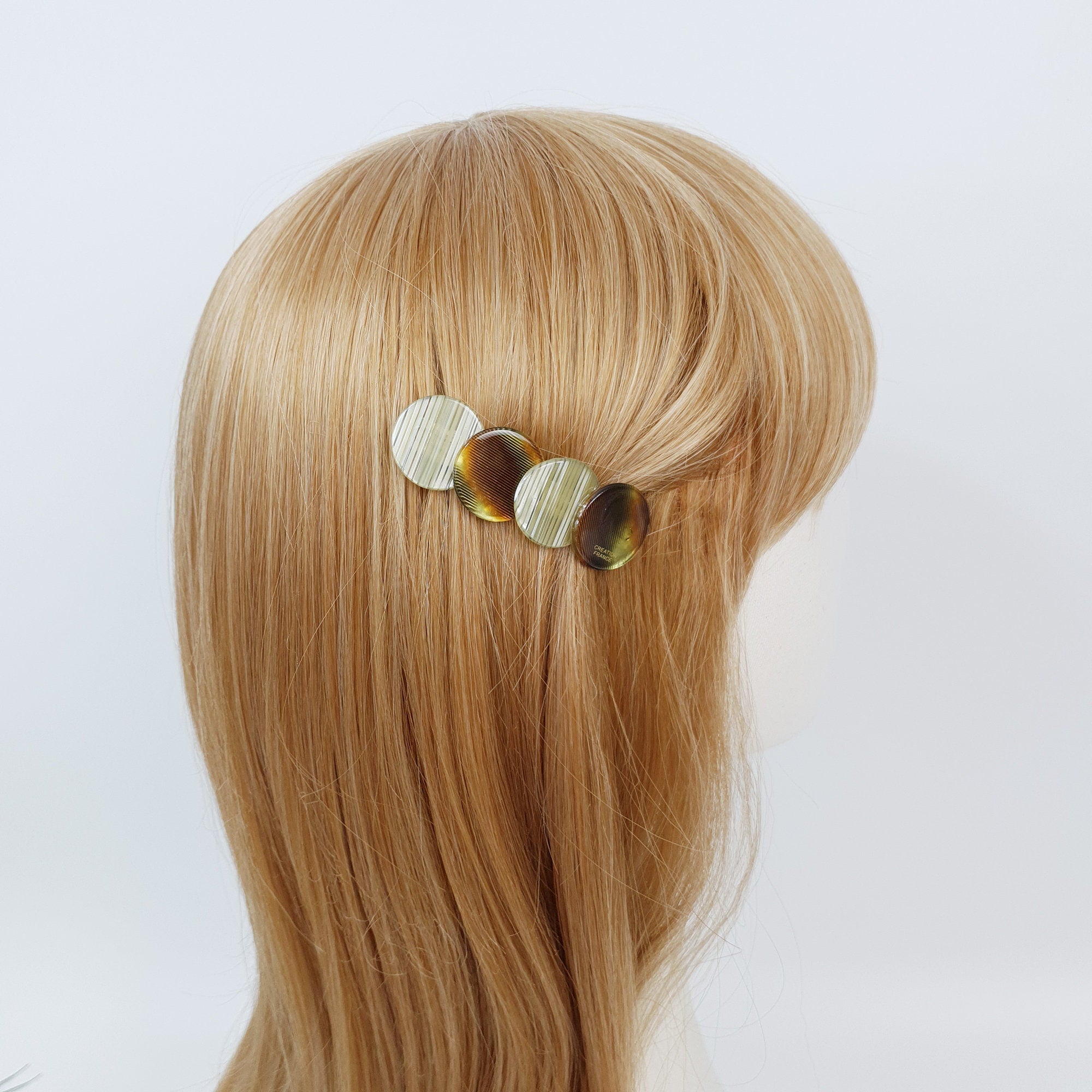 Double Floral Leaf Hair Barrette (2.6 Inch) / Tortoise Shell French Hair Pin / Hair Accessory for Woman / Automatic Hair Clip
