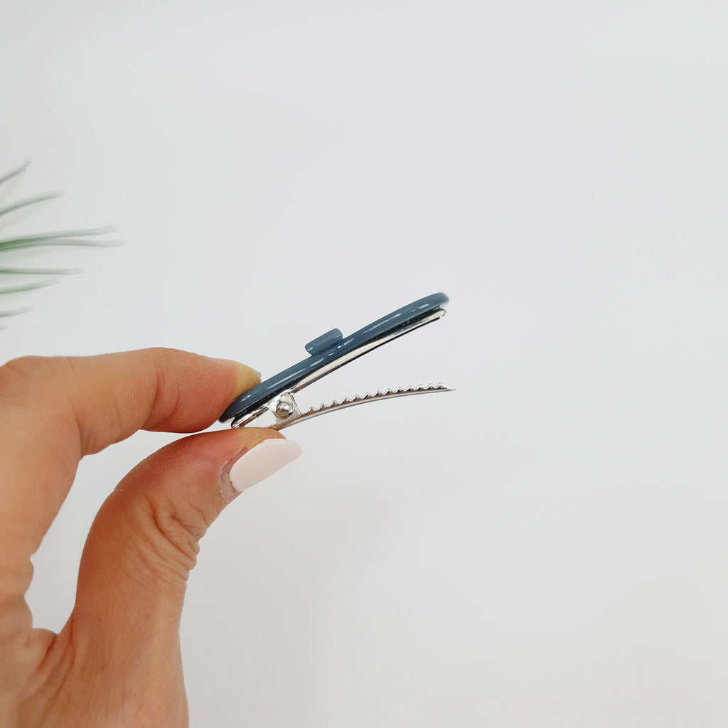 Round Ribbon Mini Hair Clips / Pure Color Extra Small French Hair Pin / Alligator Hair Clip for Girl / Hair Barrette for Woman