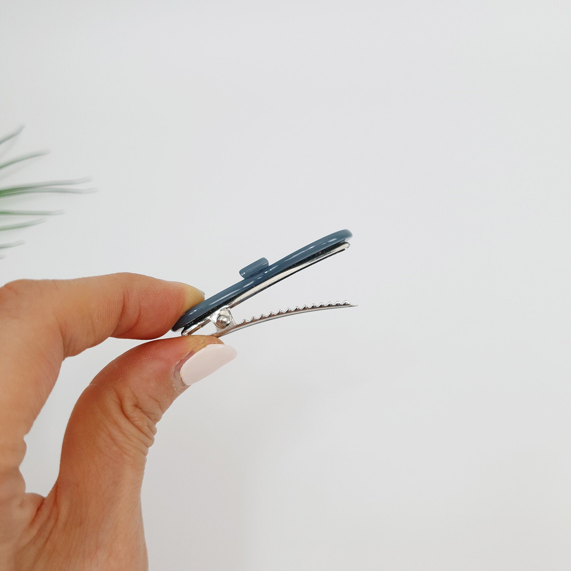 Round Ribbon Mini Hair Clips / Pure Color Extra Small French Hair Pin / Alligator Hair Clip for Girl / Hair Barrette for Woman