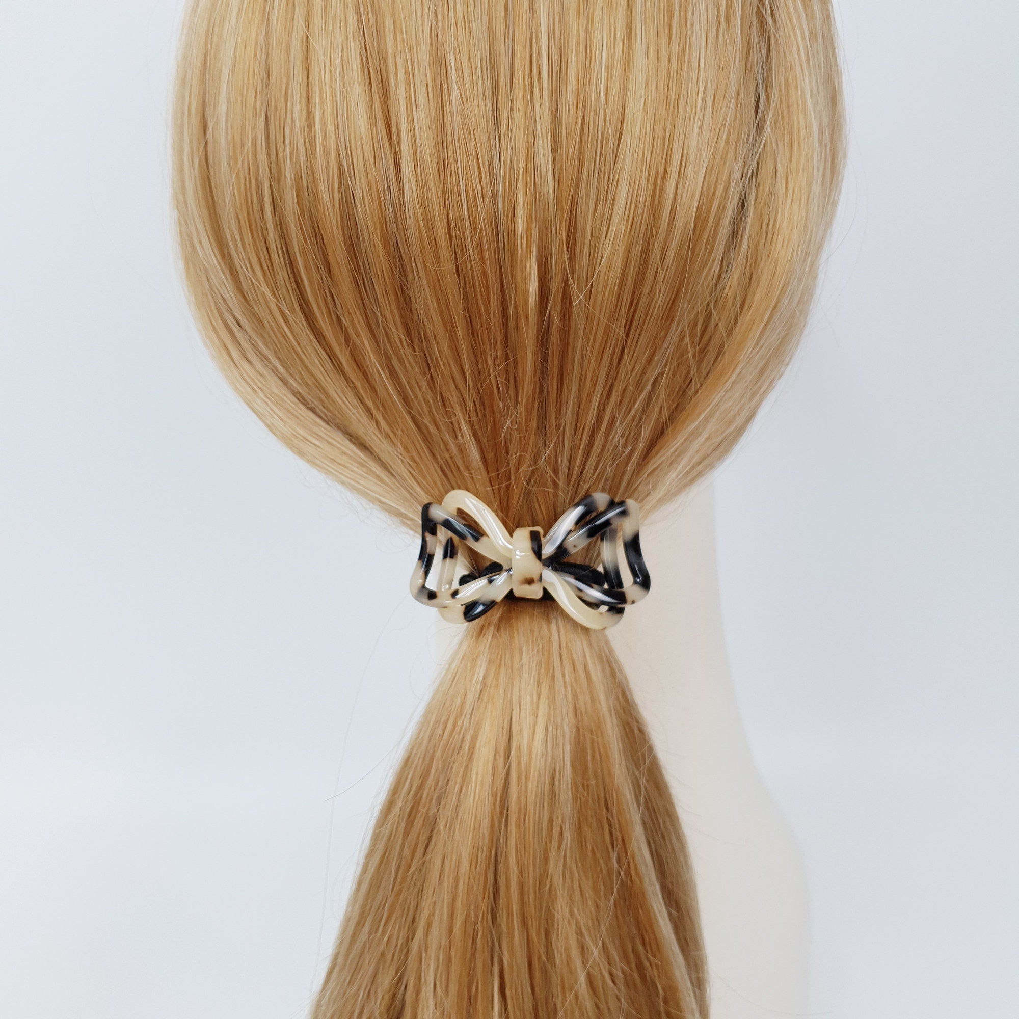 Leopard Double Triangle Ribbon Hair Tie / Tortoise Shell Ponytail Holder / Hair Accessory for Woman / French Hair Pin / Hair Scrunchy