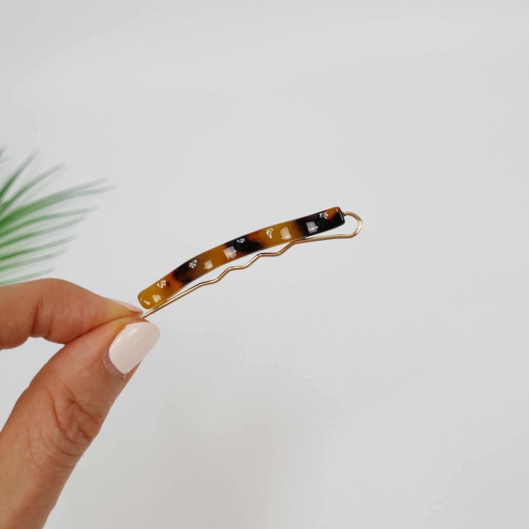 Leopard Wave Bobby Pin (2.4 Inch) / Cute Tortoise Shell French Hair Pin / Hair Accessory for Woman / Mini Hair Claw Clip