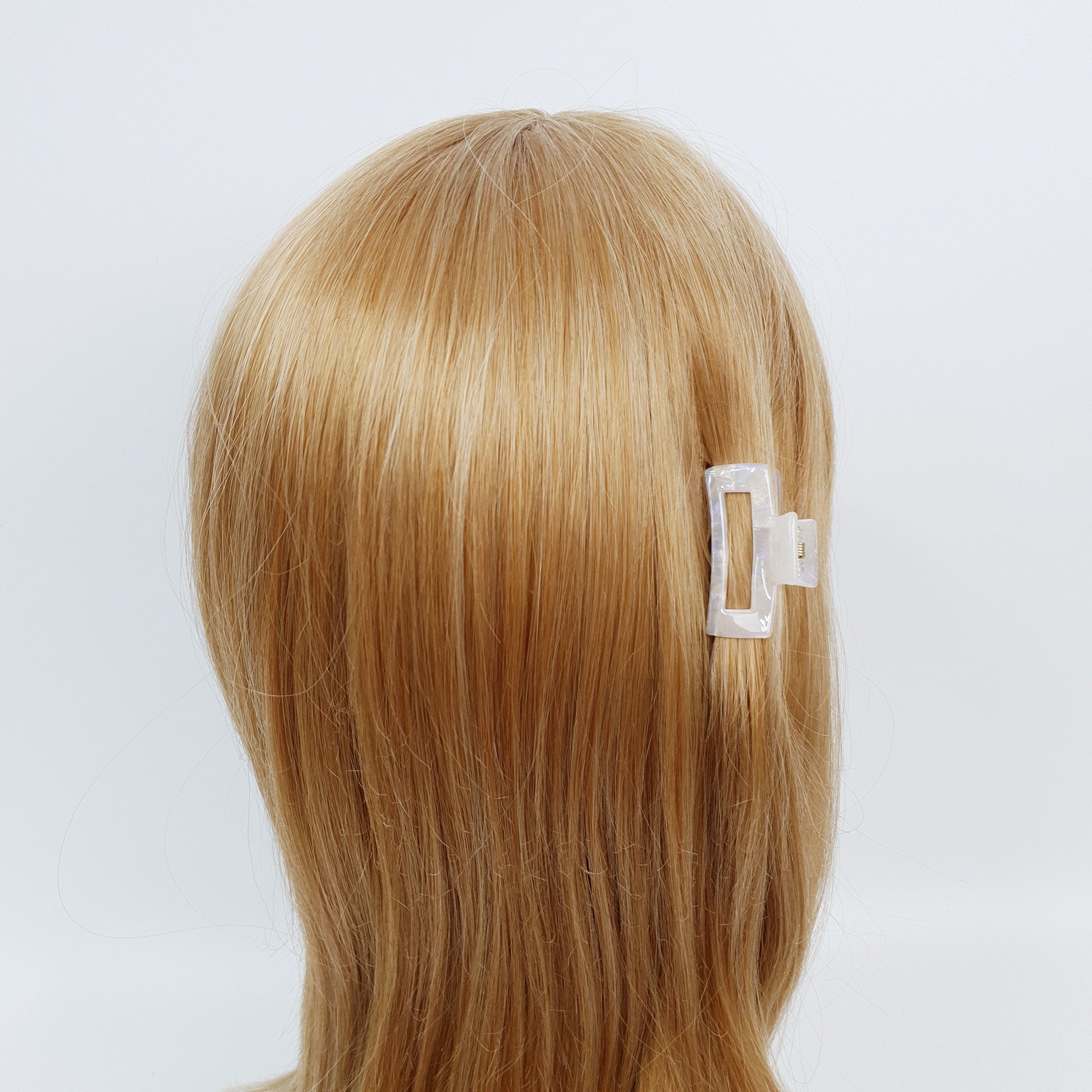 Square Mini Hair Clips / Marble French Hair Pin / Hair Barrette for Woman / Cellulose Acetate Tiny Clip