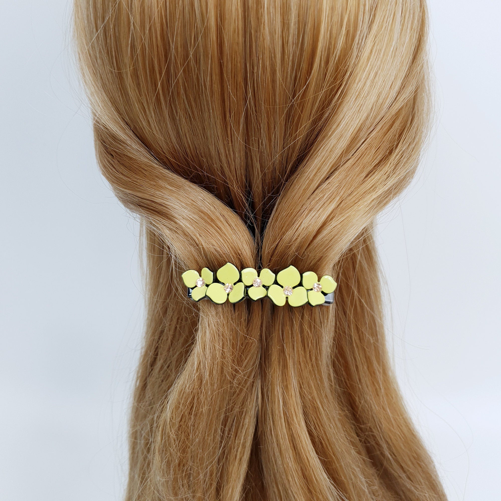 Pastel Color Flower Comb Pin with Cubic / Tortoise Shell Hair Pin / Hair Fork for Woman / Flower Hair Pin