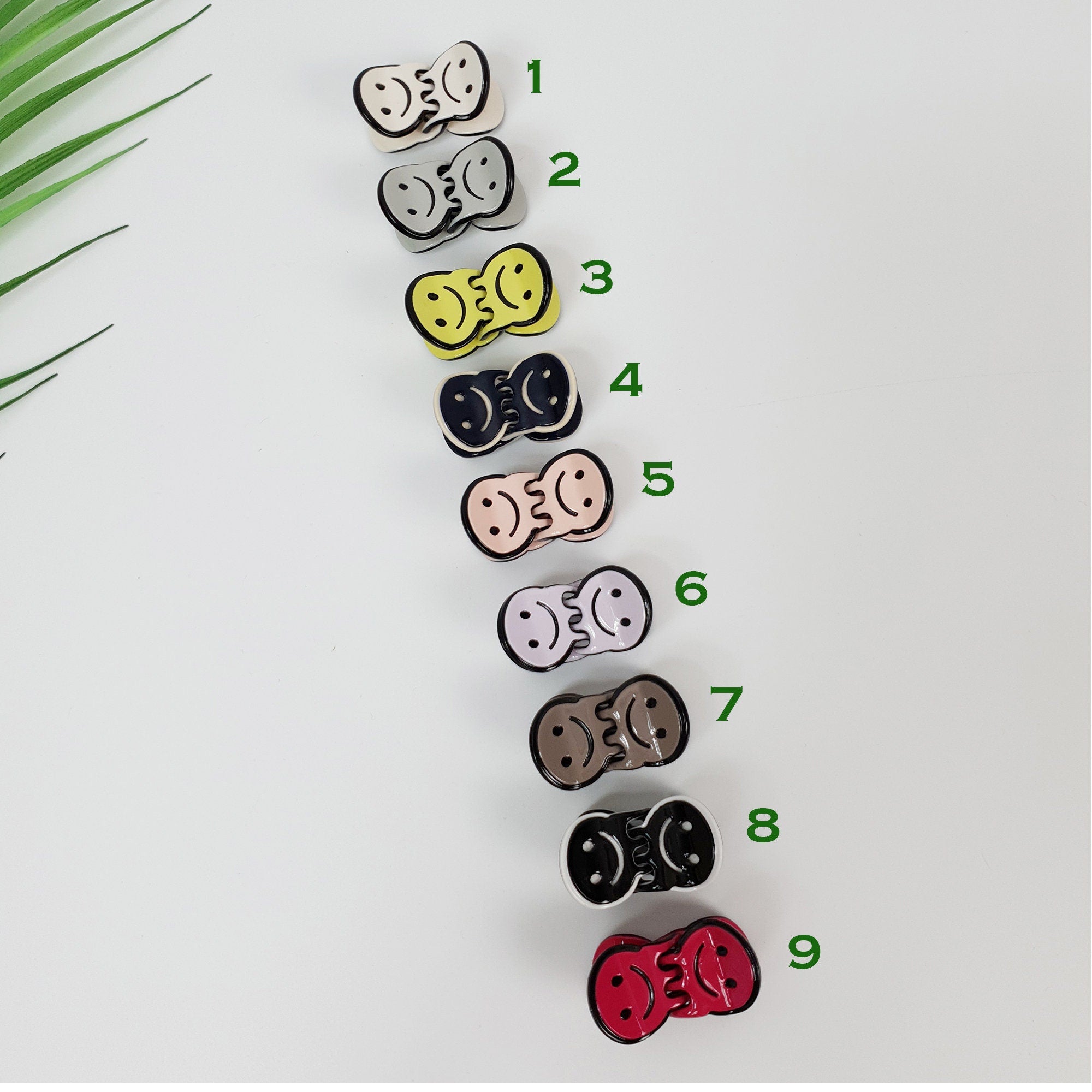 Pastel Color Cutie Smile Small Hair Clips / Marble Mini French Hair Pin / Hair Barrette for Woman