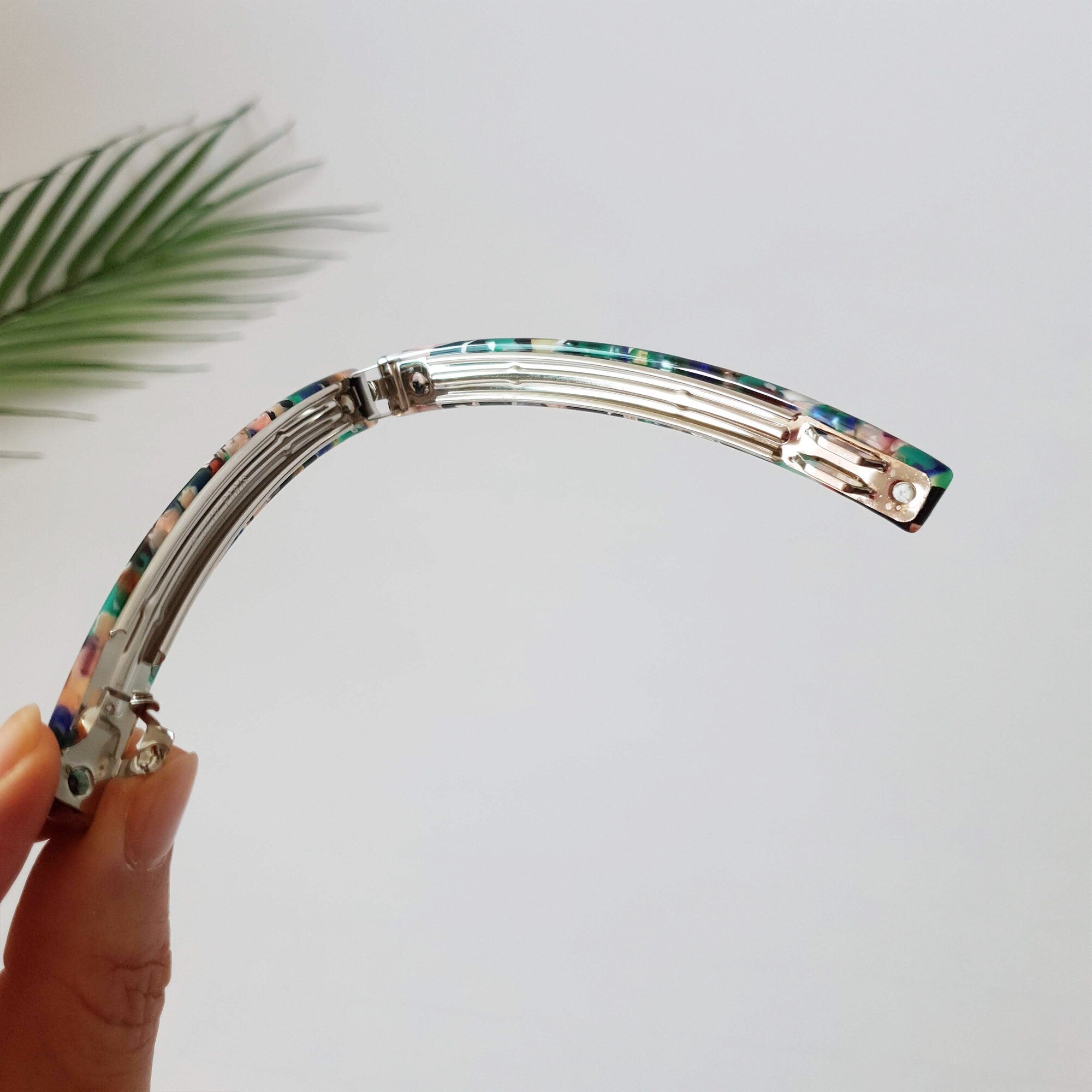 Tortoise Shell Small Banana Claw Clip / Leopard French Hair Pin / Hair Barrette for Thick Hair / Automatic Hair Clip