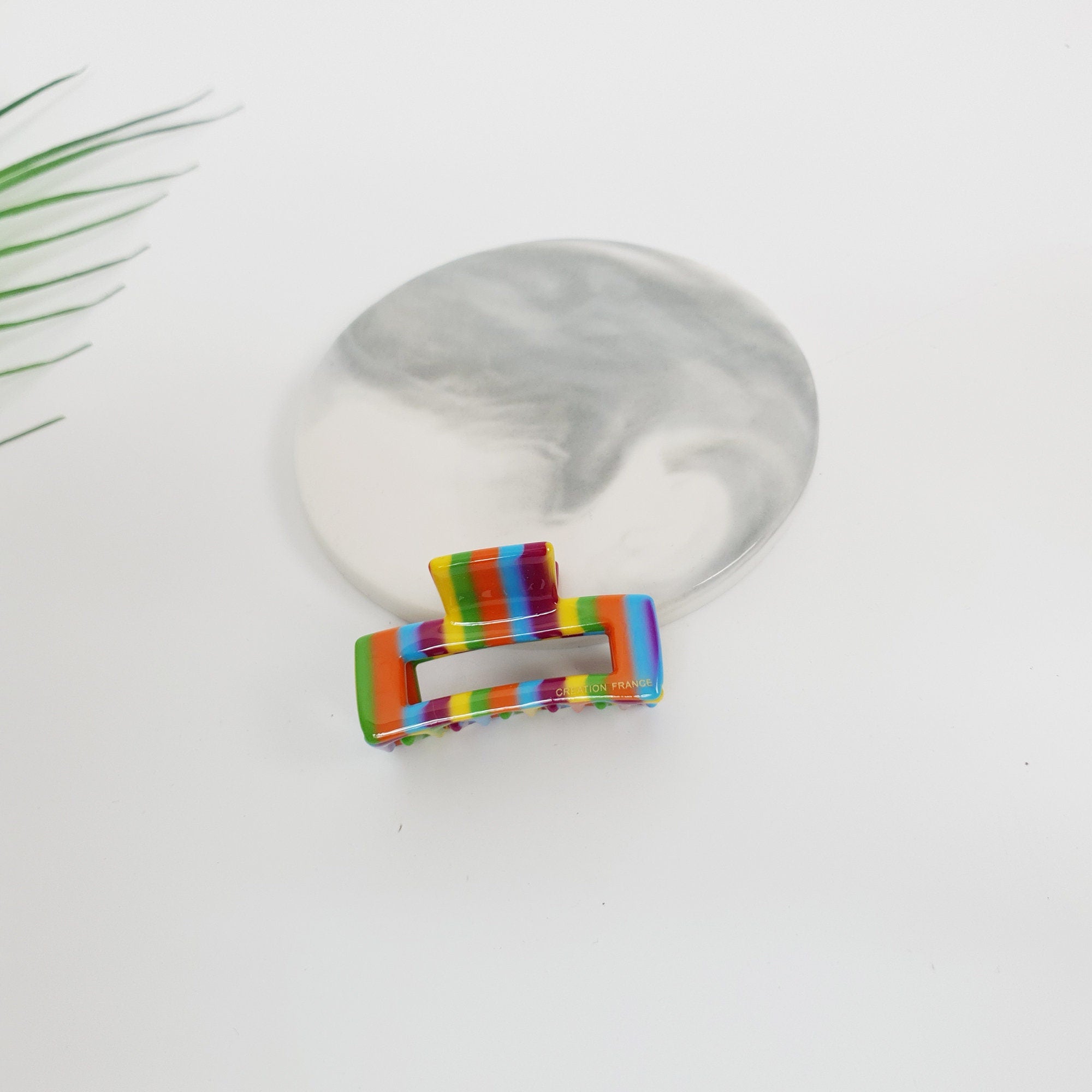 Square Mini Hair Clips / Marble French Hair Pin / Hair Barrette for Woman / Cellulose Acetate Tiny Clip