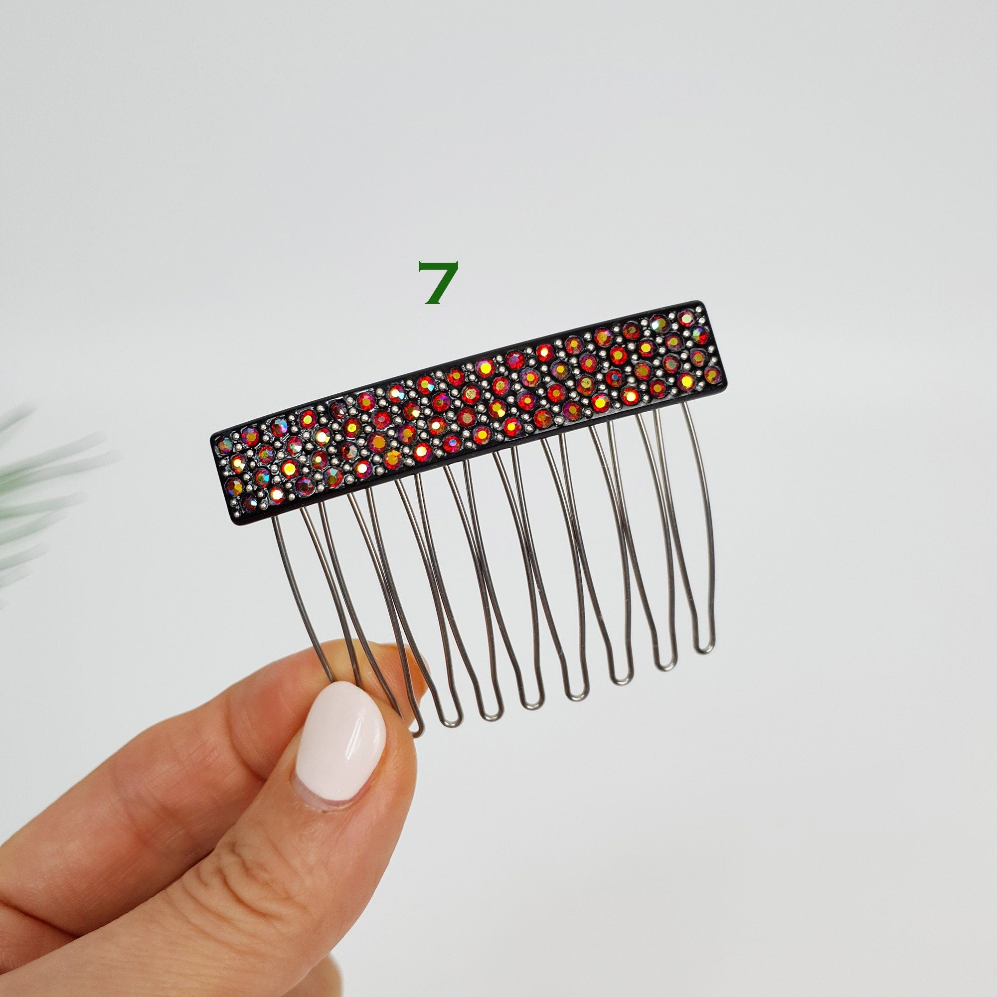 Long Square Hair Comb Pin with Cubic (2.6 Inch) / Luxurious French Hair Pin / Hair Fork for Woman