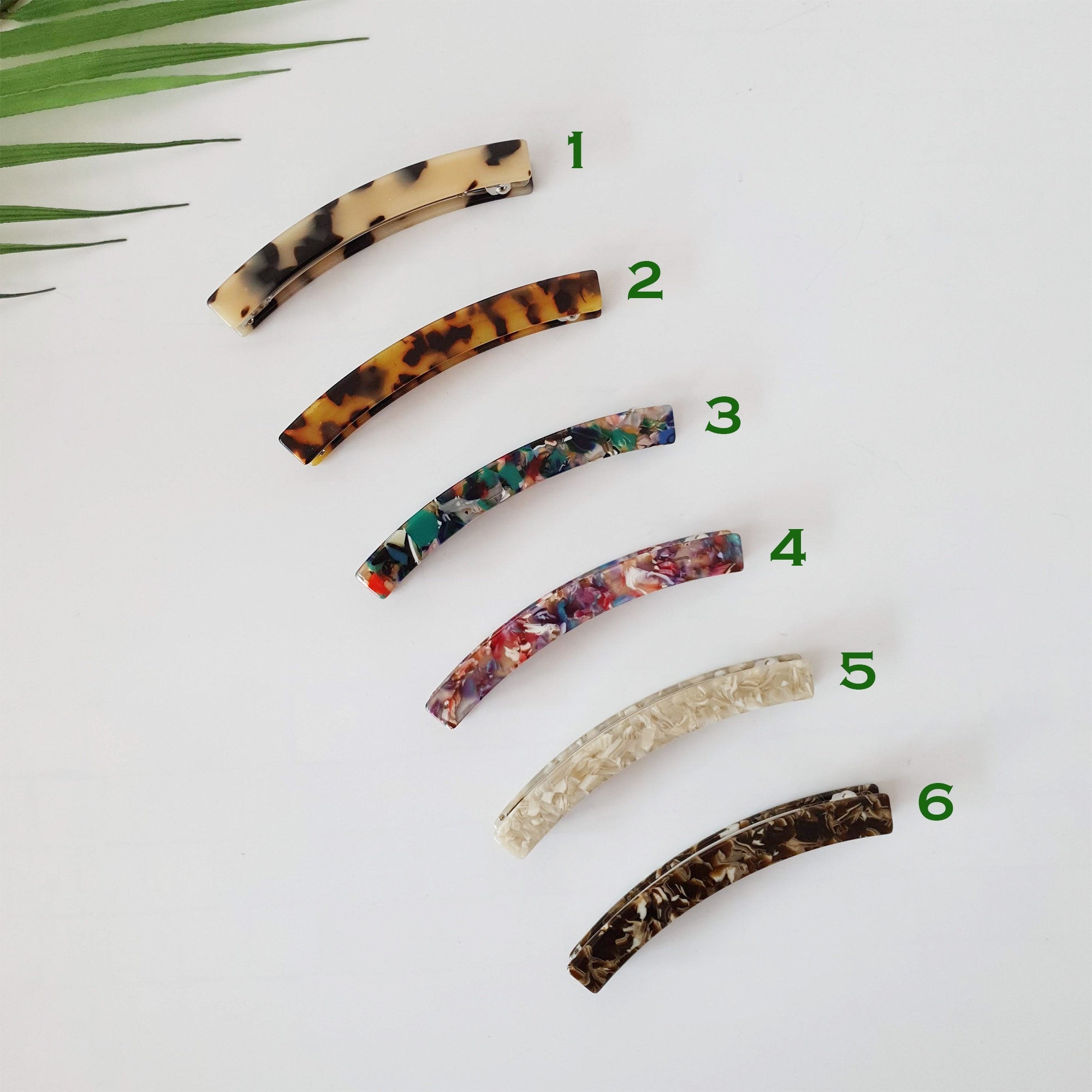 Tortoise Shell Small Banana Claw Clip / Leopard French Hair Pin / Hair Barrette for Thick Hair / Automatic Hair Clip