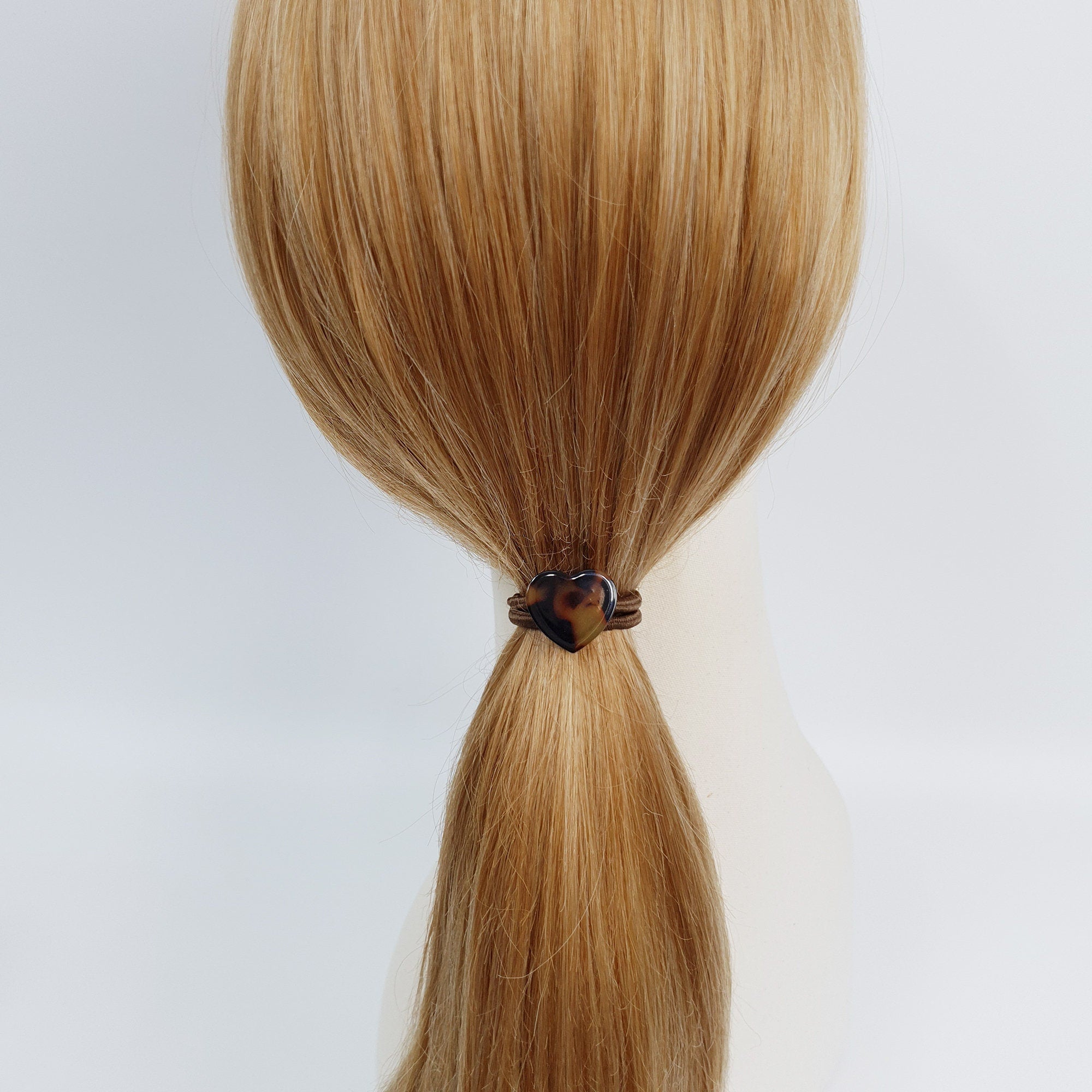 Leopard Shell Cutie Mini Heart Hair Tie / Tortoise Shell Ponytail Holder / Hair Accessory for Woman / French Hair Pin / Hair Scrunchy