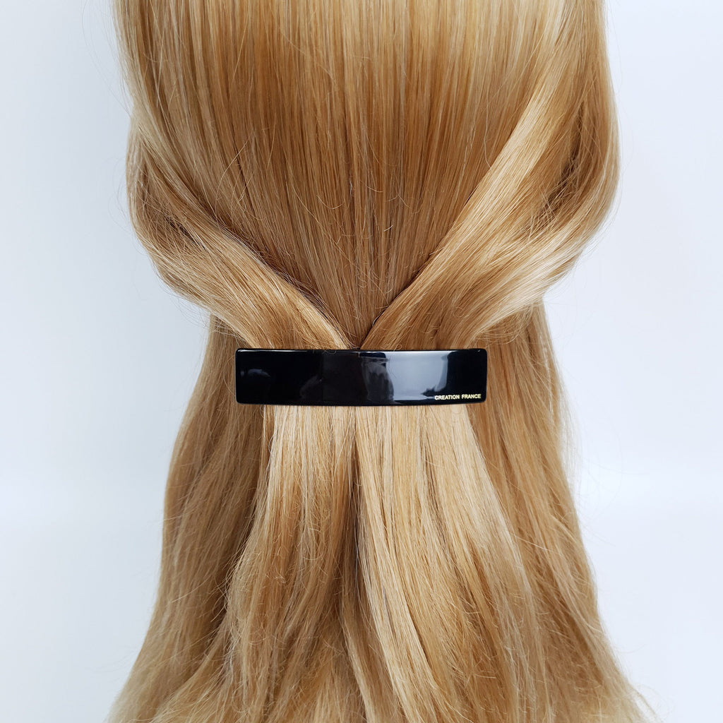 Leopard Long Square Hair Barrette (3.5 Inch) / Tortoise Shell French Hair Pin / Hair Accessory for Woman / Automatic Hair Clip