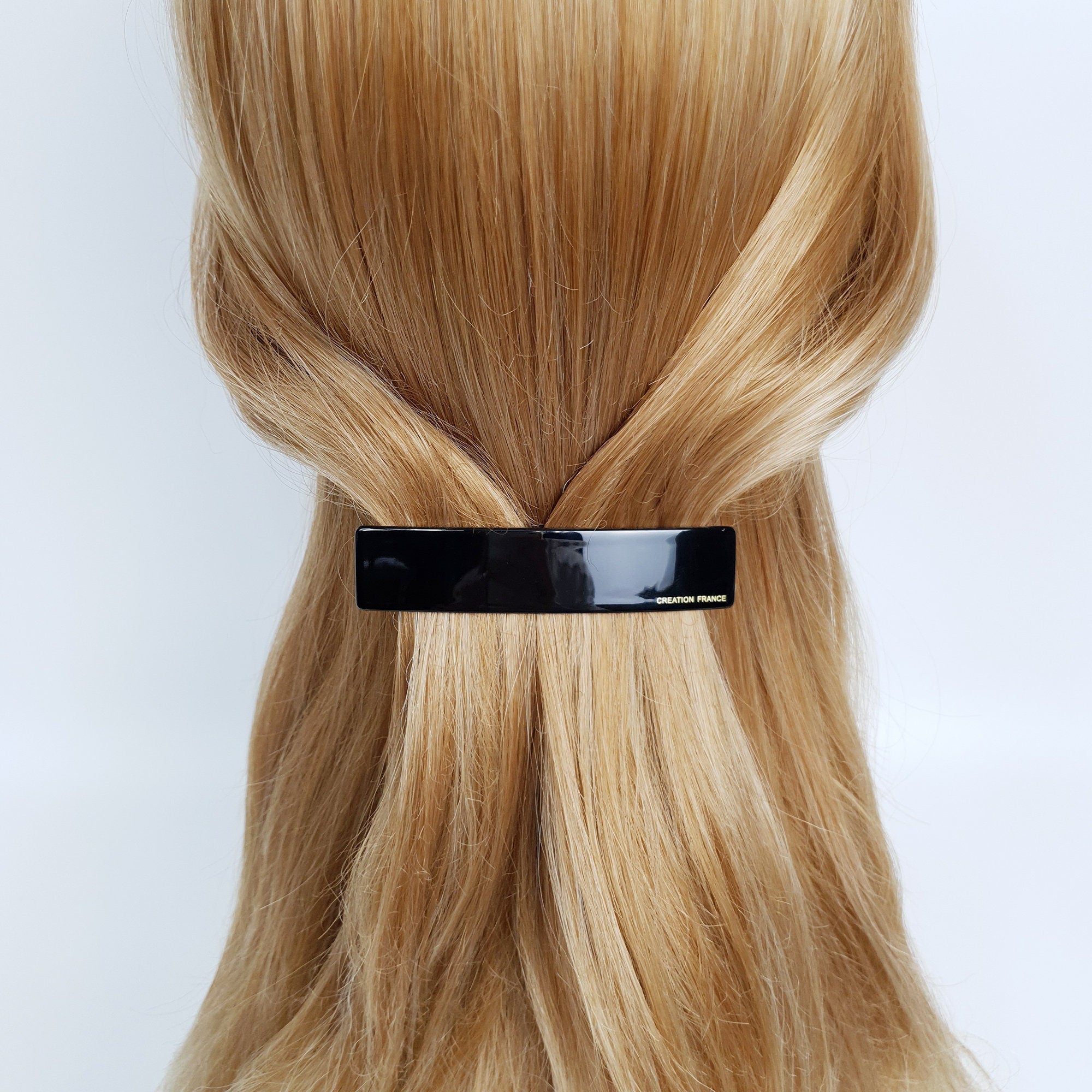 Leopard Long Square Hair Barrette (3.5 Inch) / Tortoise Shell French Hair Pin / Hair Accessory for Woman / Automatic Hair Clip