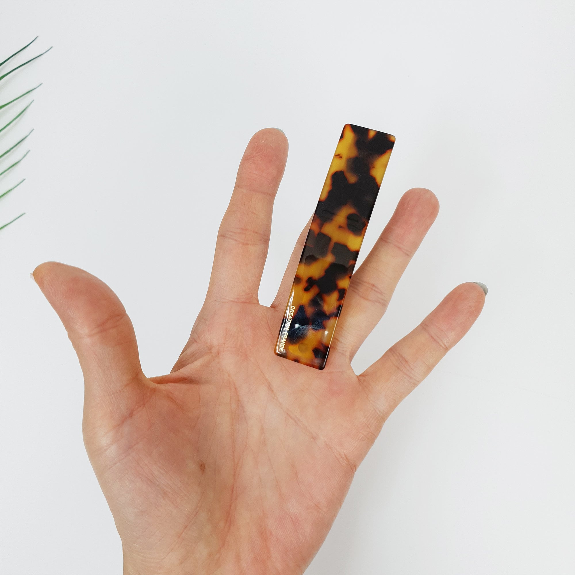 Leopard Long Square Hair Barrette (3.5 Inch) / Tortoise Shell French Hair Pin / Hair Accessory for Woman / Automatic Hair Clip